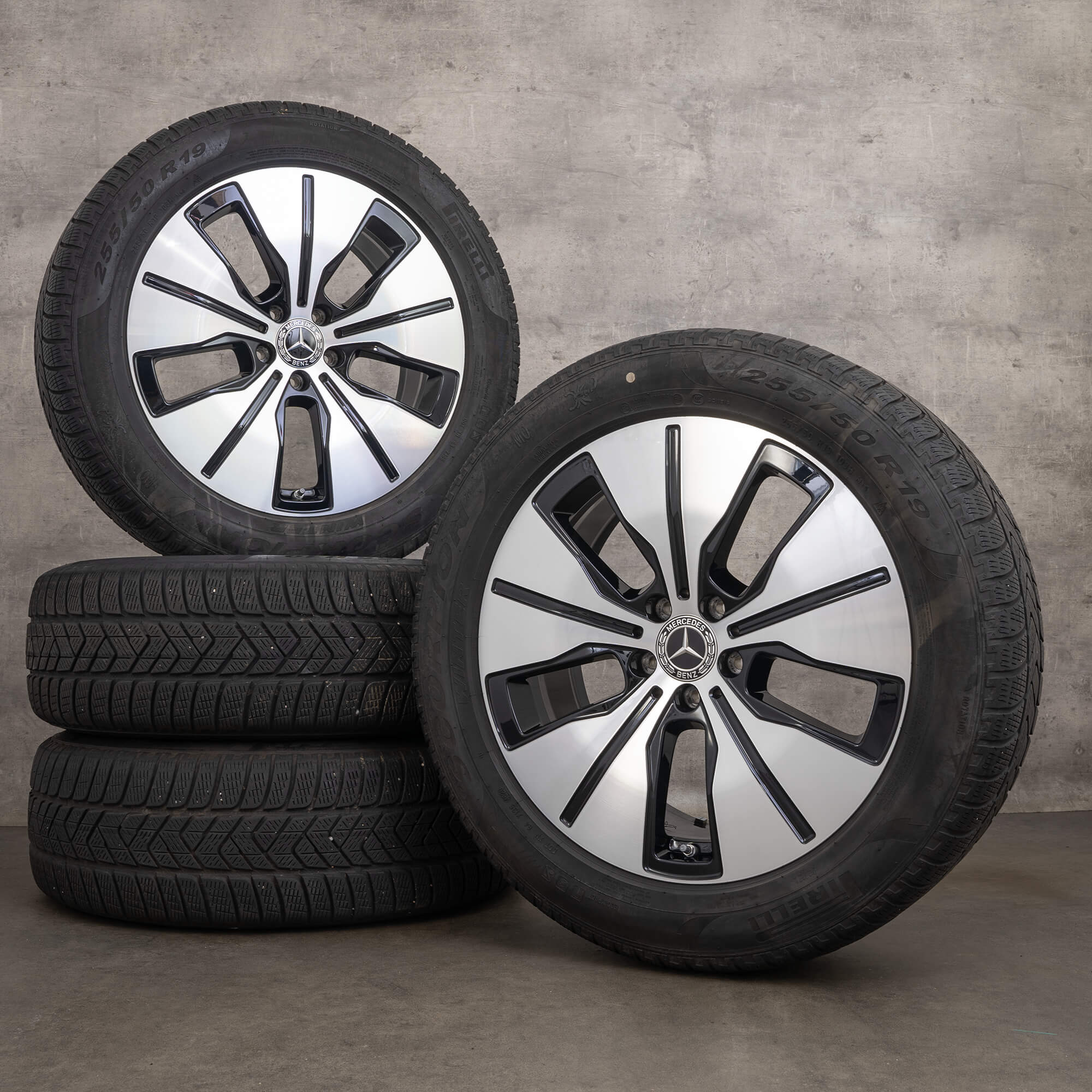 Original Mercedes EQC N293 19 inch rims winter tires A2934011200 black