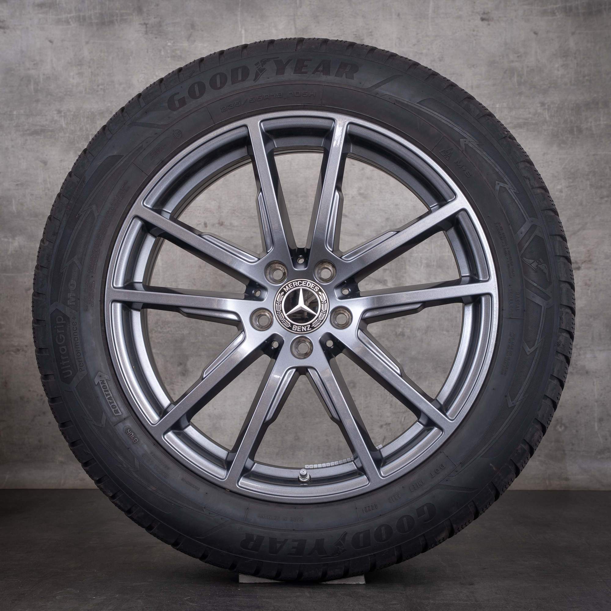 Roues hiver d'origine Mercedes-Benz EQE 19 pouces SUV X294, référence A2944010400, couleur « tremolit grey » brillante - roue 3 sur 4