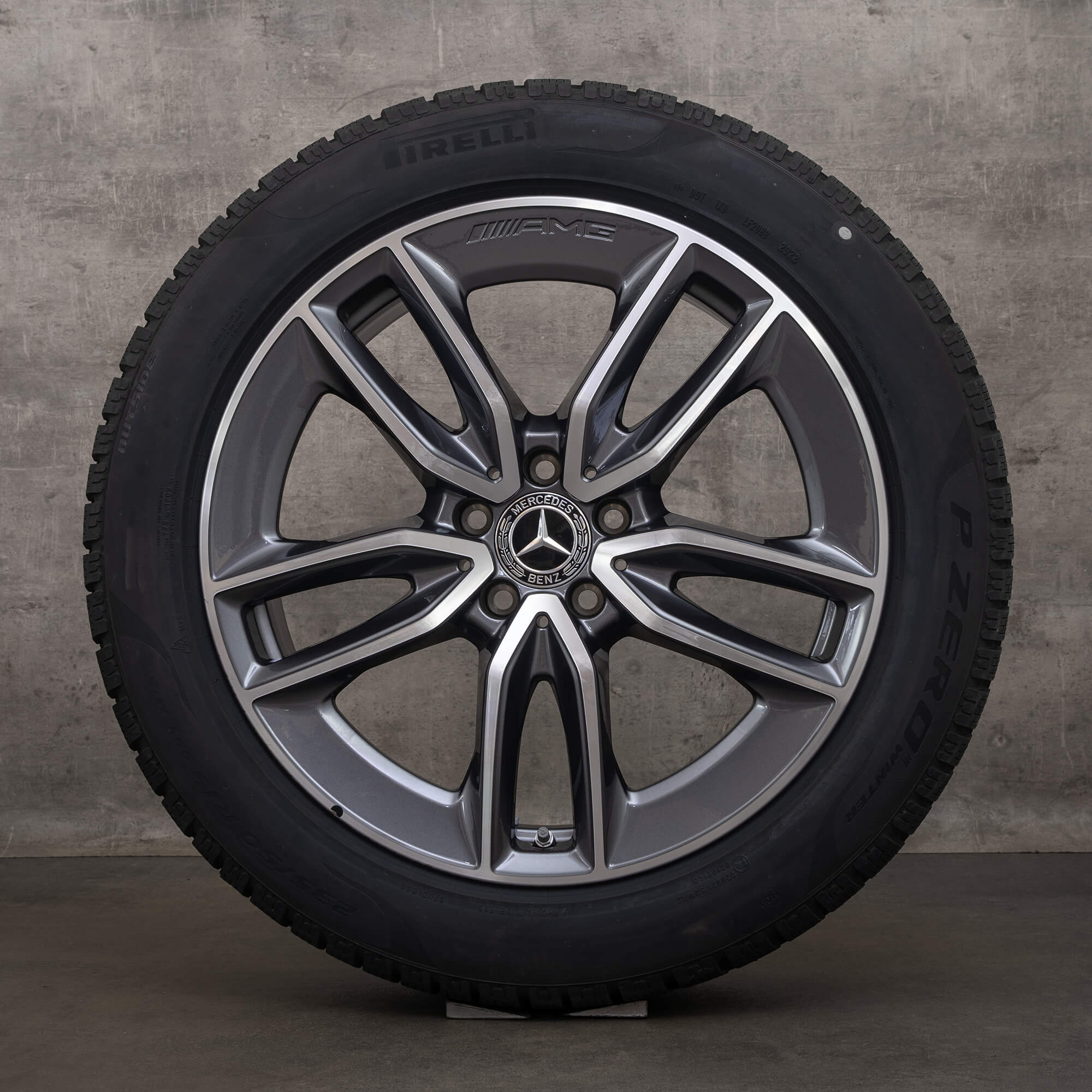 Originale Mercedes Benz GLA GLB AMG felger 19 tommer 35 45 & S H247 X247 vinterhjul A2474011800 himalaya grå frontpolert NY