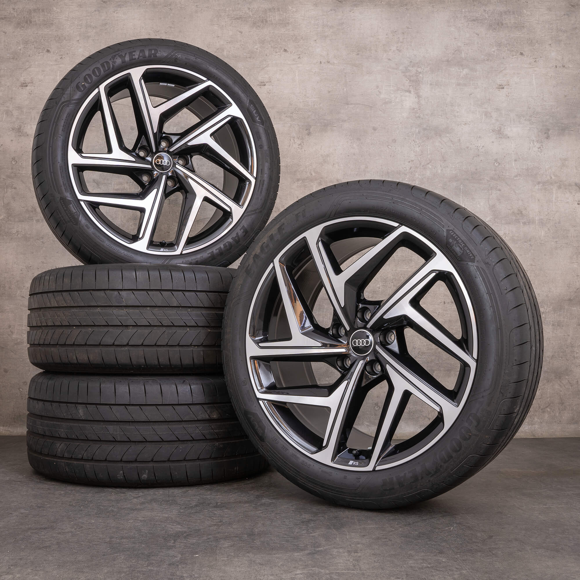 Original Audi Q6 SQ6 e tron Winterräder 21 Zoll GF Felgen 85H601025R 85H601025S granit glanzgedreht