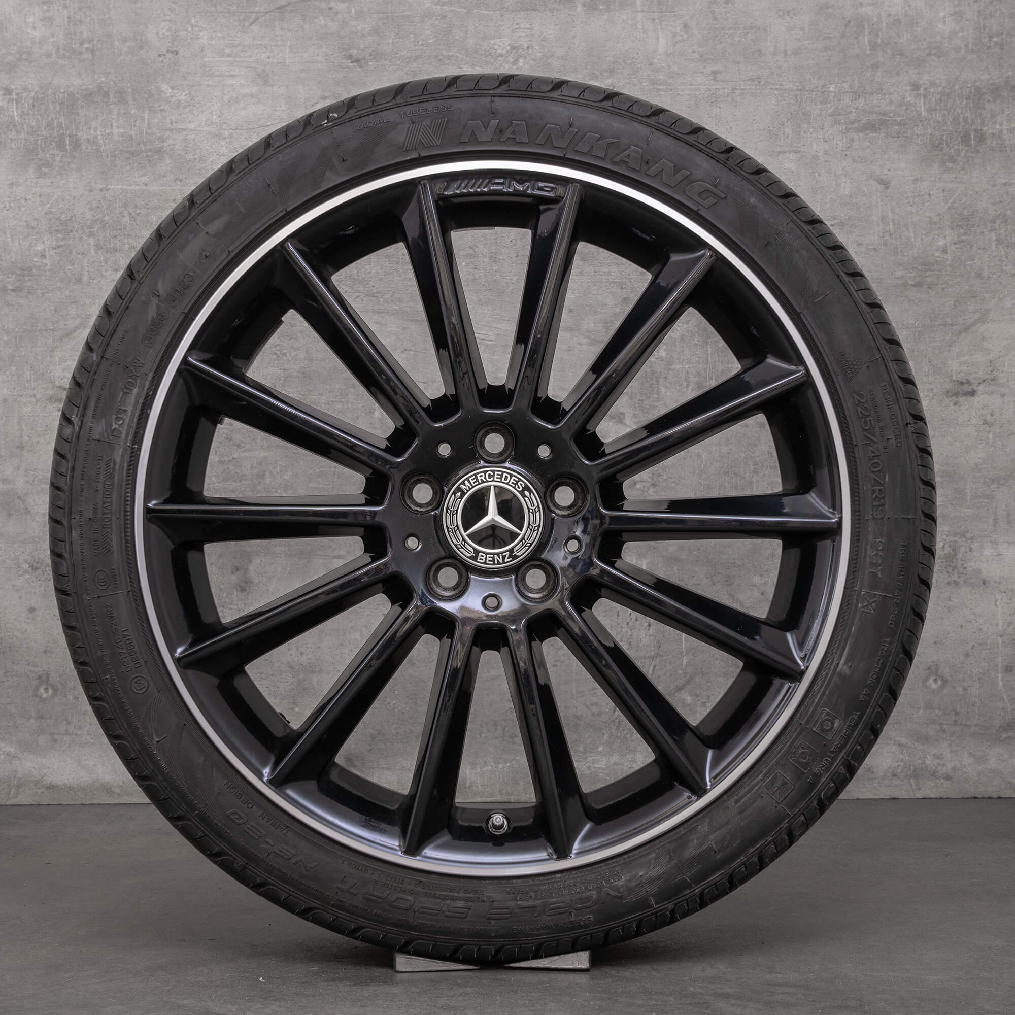 Original Mercedes Benz A B Class CLA jantes 19 pouces W177 V177 W247 C118 X118 roues d'été A1774011600 noir brillant