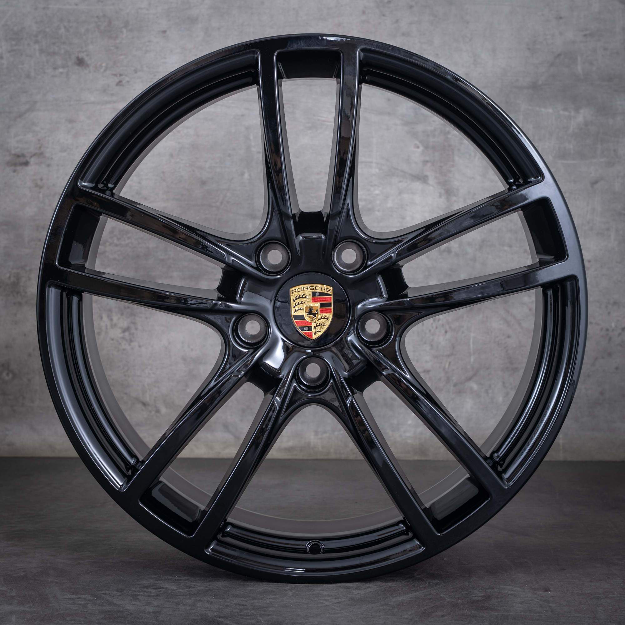 Alkuperäiset Porsche Cayennen 20 tuuman 9YA II kesäpyörät 9Y0601025BB 9Y0601025BC musta kiiltäväpintainen