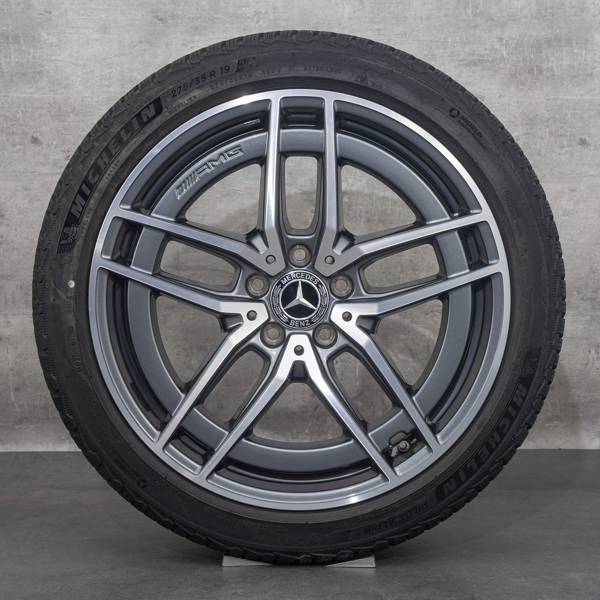 Orijinal Mercedes Benz E-Serisi E43 E53 AMG 4Matic kış lastikleri 19 inç W213 S213 C238 A238 jantlar A2134016700 A2134016800 himalaya gri parlak döndü