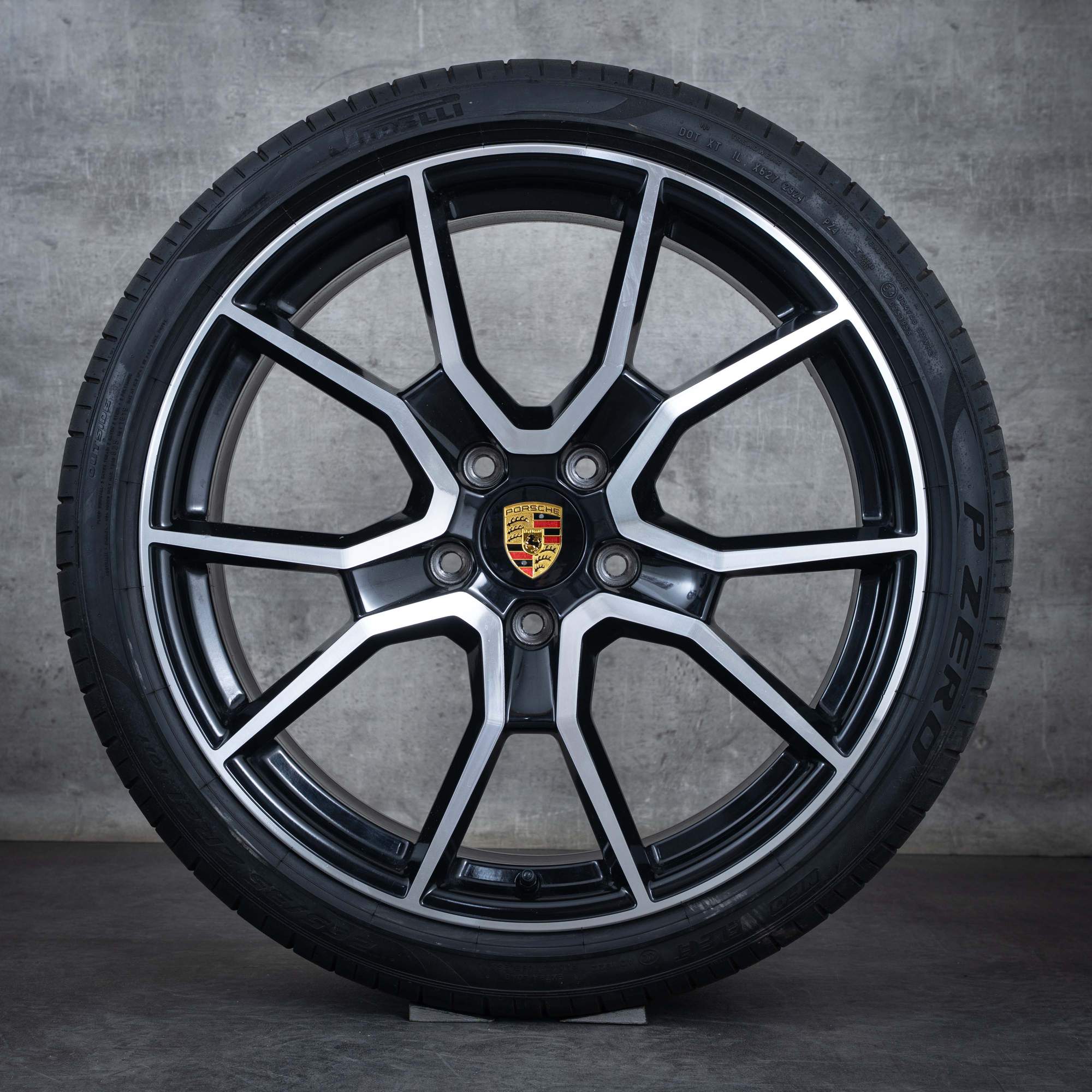 Original Porsche Taycan 9J1 I II Felgen 21 Zoll Sommerräder 9J1073663MM RS Spyder schwarz glanzgedreht