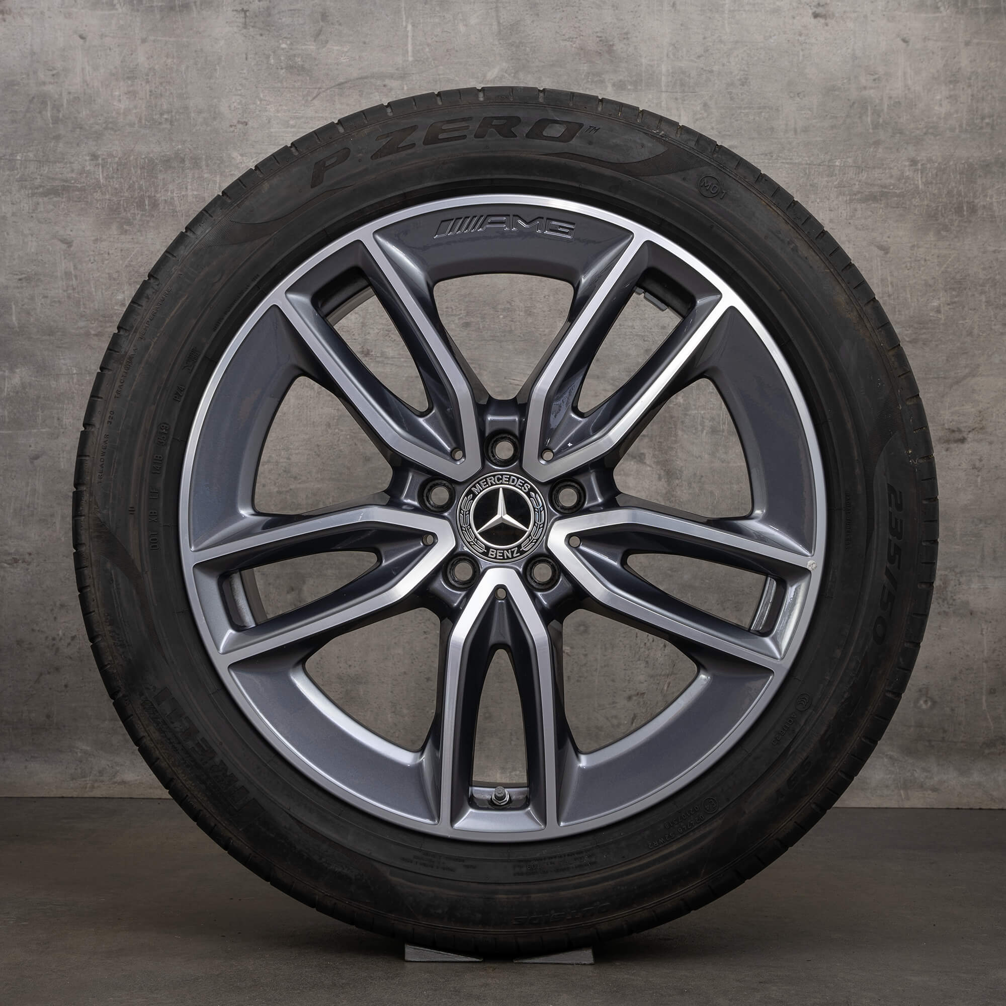Alkuperäiset Mercedes Benz GLA GLB 35 45 & S AMG vanteet 19 tuuman H247 X247 kesäpyörät A2474011800 himalajanharmaa kiillotettu