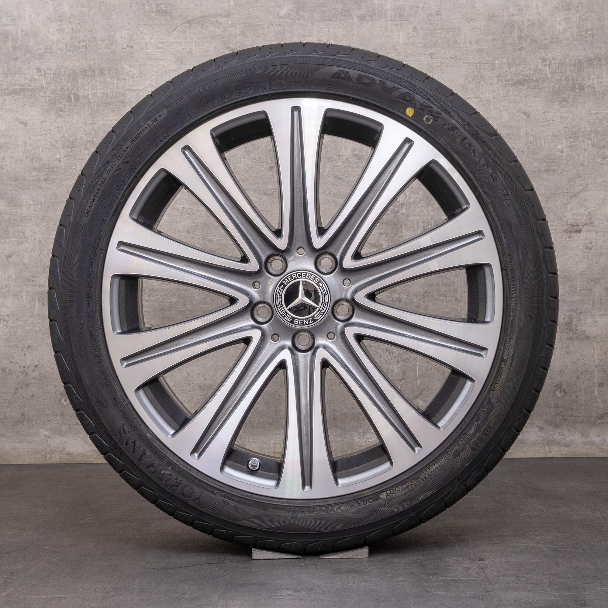 Orijinal Mercedes Benz E-Serisi jantlar 19 inç W213 S213 C238 A238 yaz jantları A2134010500 himalaya gri parlak tornalı