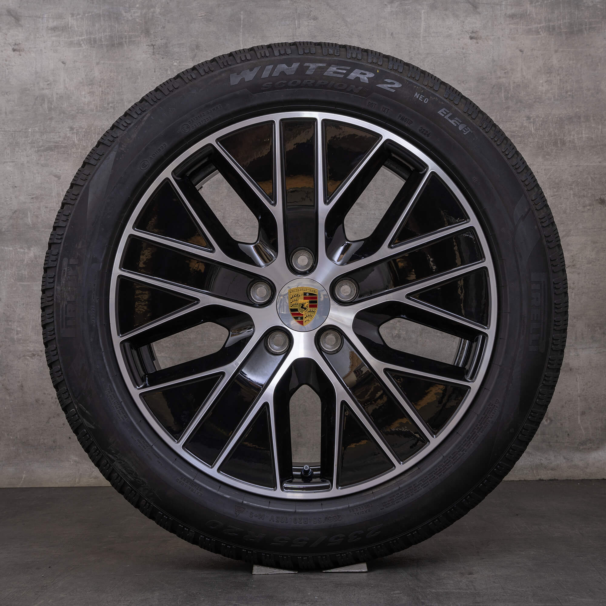 Originales Porsche 20 pulgadas Macan Electric llantas de invierno 95C601025AM 95C601025AN negro brillante torneado NUEVO