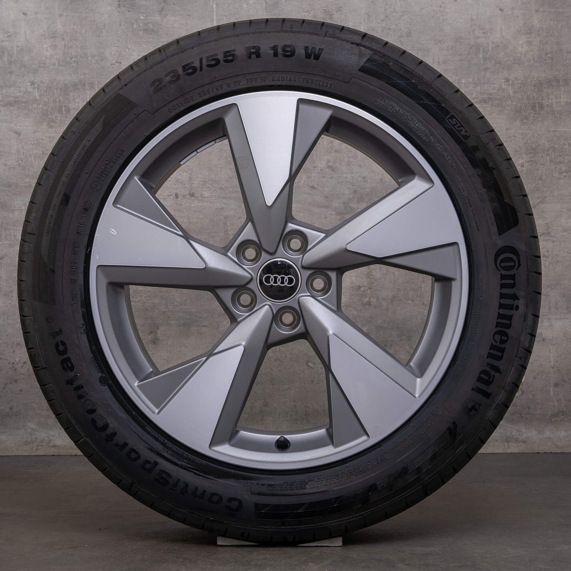 OEM Audi Q5 rims 19 inch FY summer wheels 80A601025AN gray glossy