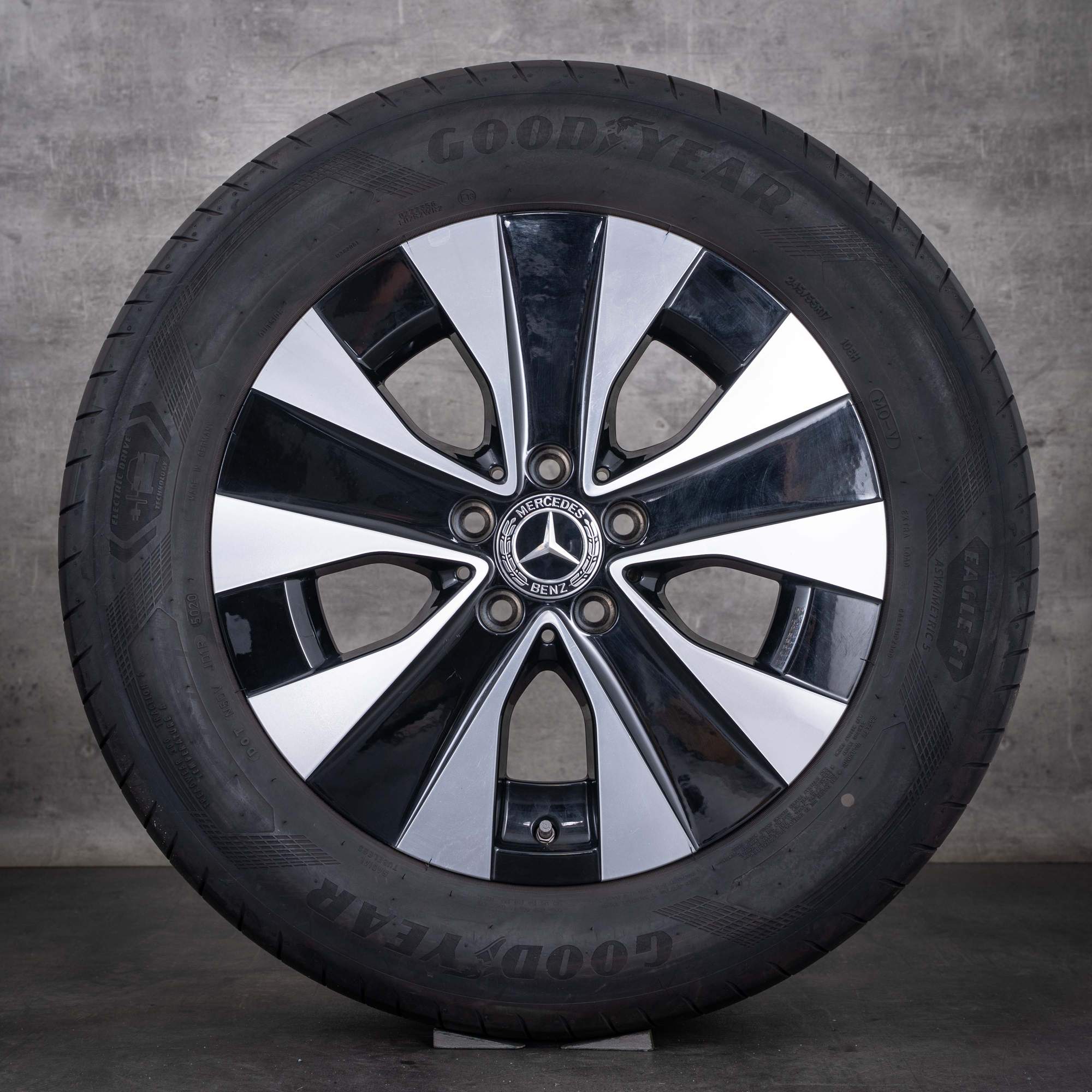 Originale Mercedes-Benz EQV-felger 17 tommer W447 sommerhjul A4474015200, svart, frontpolert