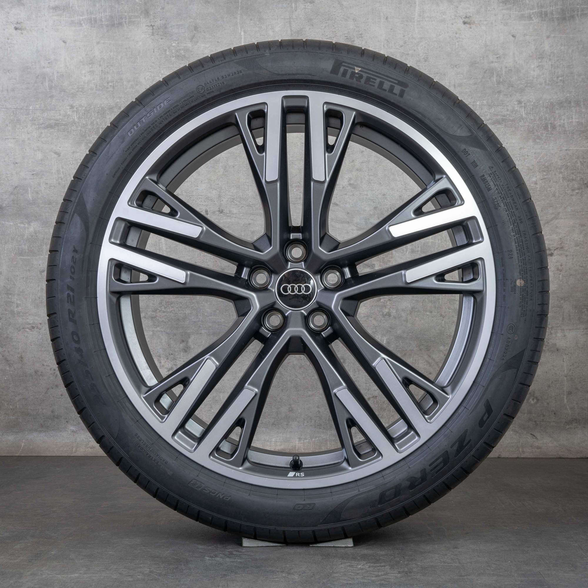 Original Audi Q5 SQ5 Felgen 21 Zoll GU Sommerräder 8MA601025M grau seidenmatt glanzgedreht