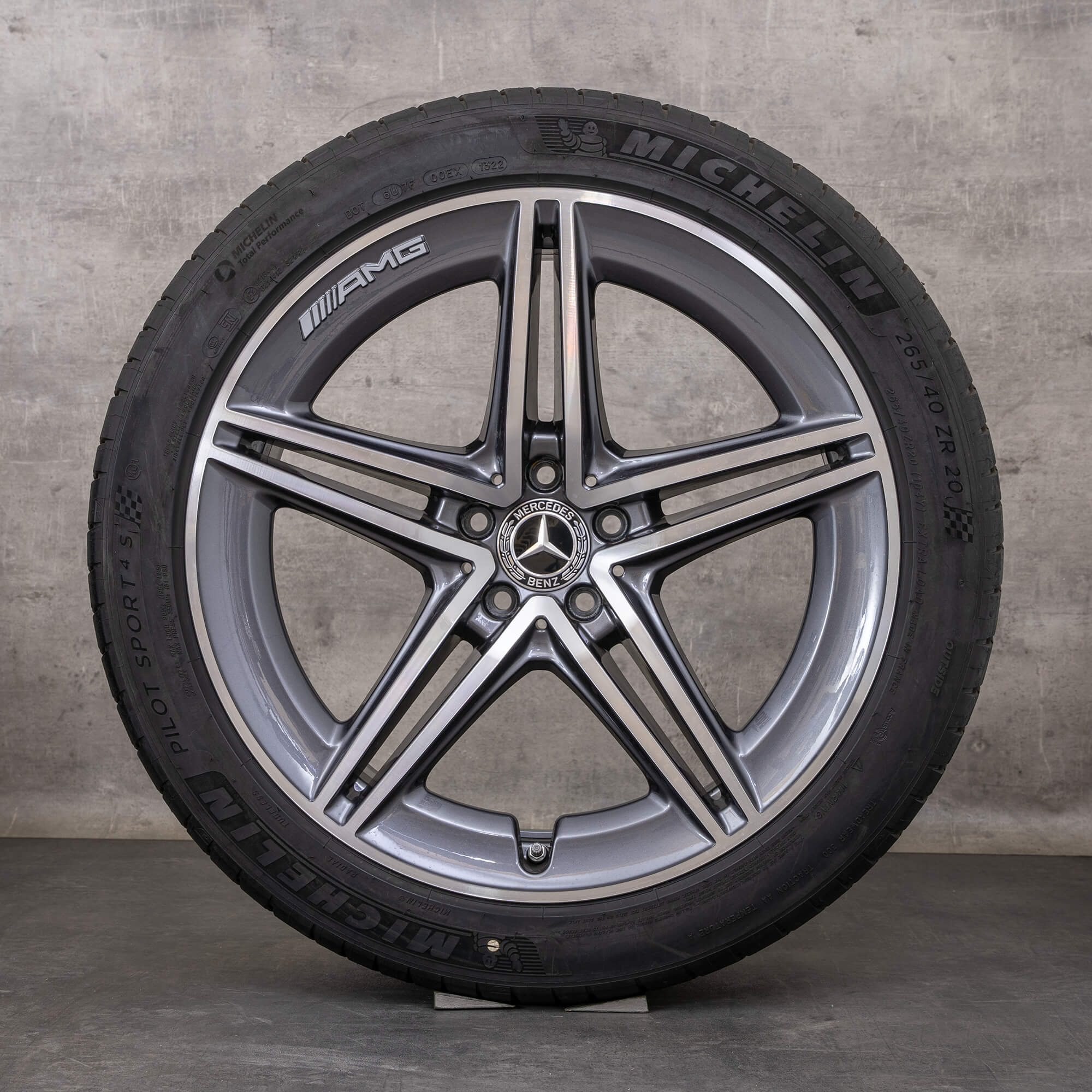 Oryginał Mercedes Benz AMG GT 43 53 63 S 4Matic+ & E Performance koła zimowe 20 cali X290 Felgi A2904011800 A2904010500 himalaya grey Polerowane na wysoki połysk