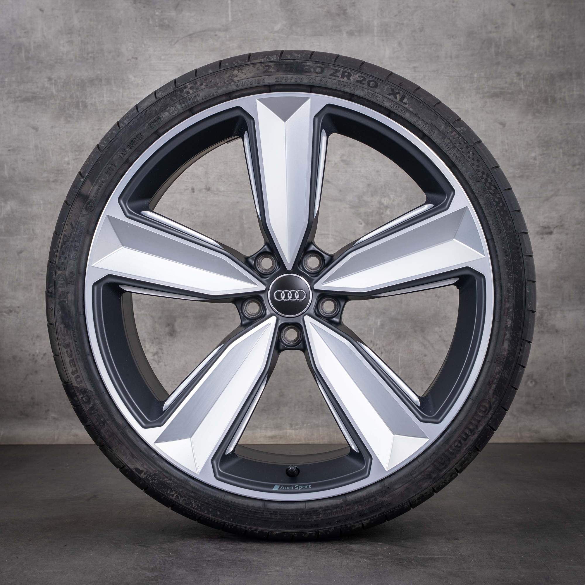 OEM Audi RS4 RS5 20inch B9 8W F5 summer wheels Peak 8W0601025CS matte black polished machined finish