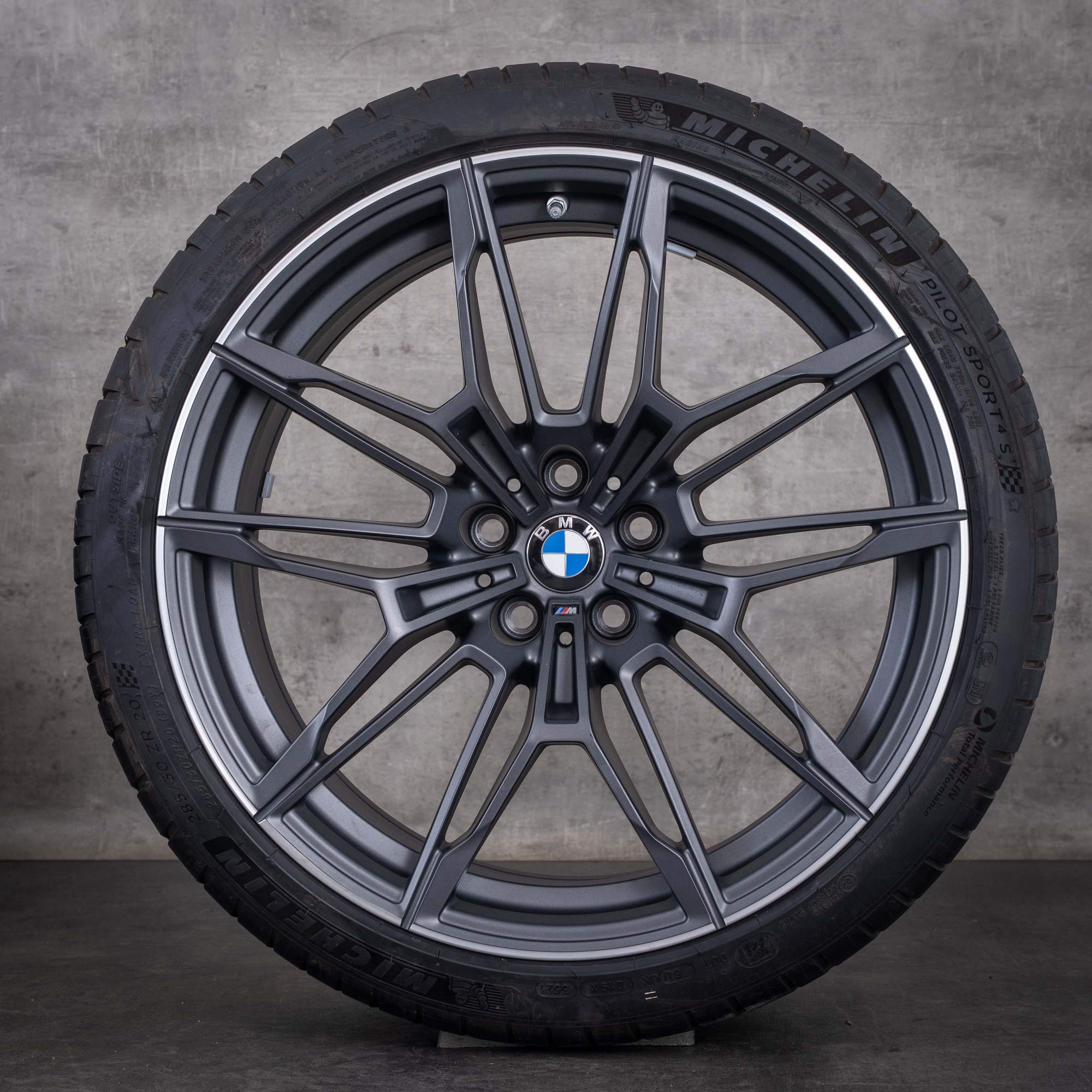 Original BMW M2 G87 M3 G80 G81 M4 G82 G83 Felgen 19 20 Zoll Sommerreifen Styling 825 M 8093834 8093835 orbitgrey matt glanzgedreht