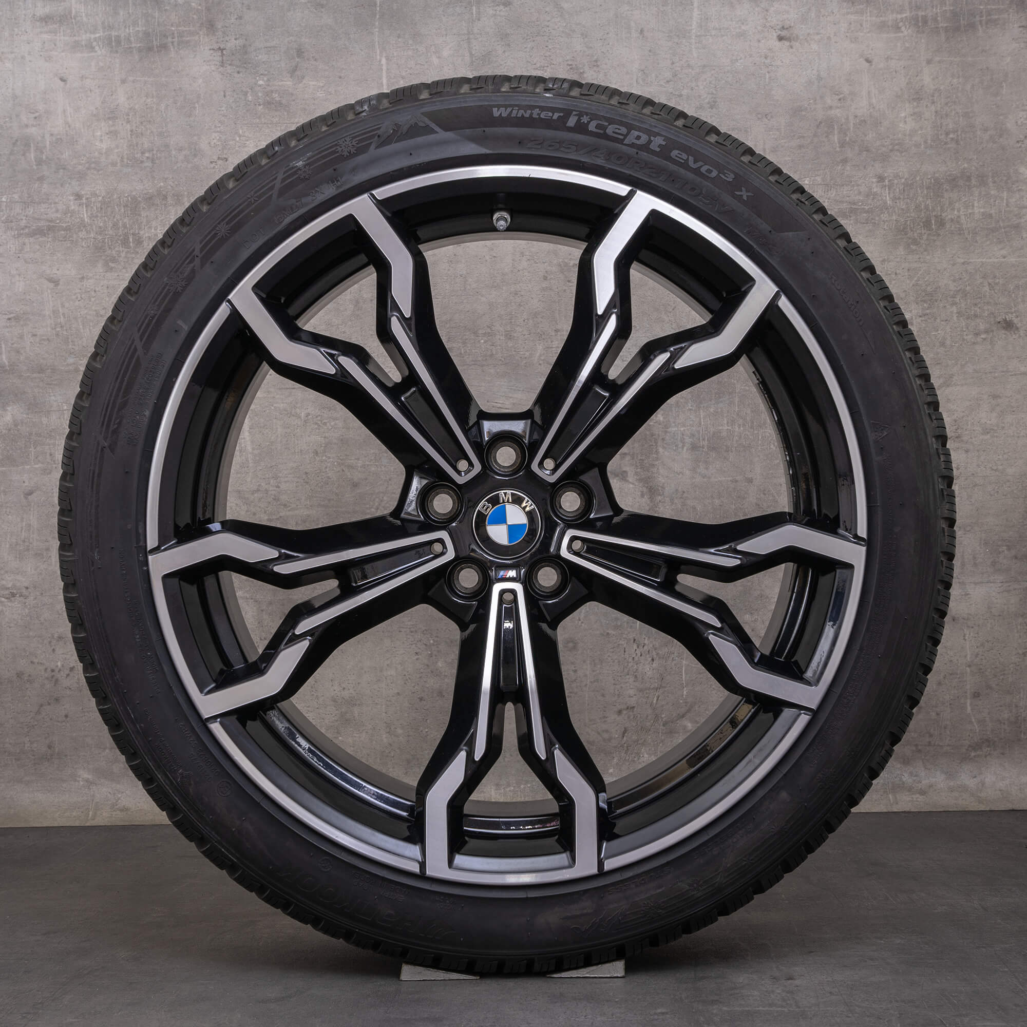Original BMW X3M X4M Winterrder 21-tommers F97 F98 Felger Styling 765 M 8060041 8060042 svart blank snudd