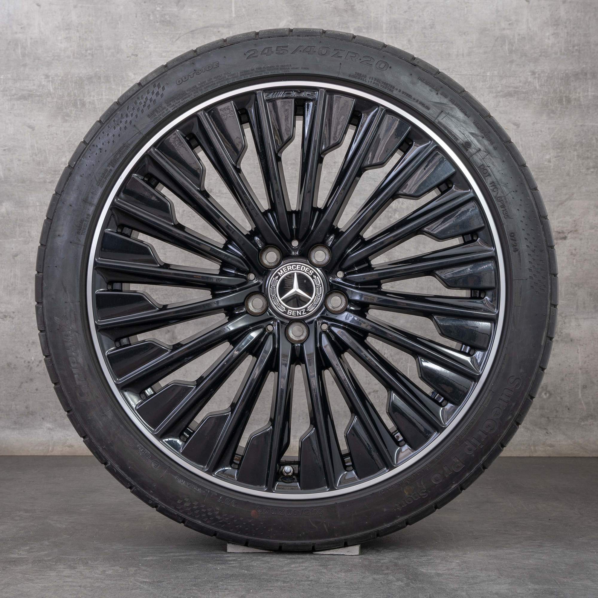 Jantes originais Mercedes Benz Classe E AMG de 20 polegadas W214 S214 jantes verão A2144010500 A2144010600 preto polido torneado