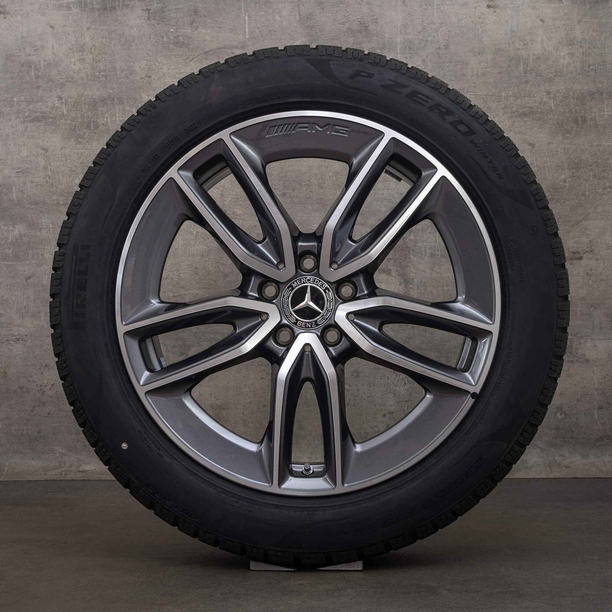 Originale Mercedes Benz GLA GLB AMG felger 19 tommer 35 45 & S H247 X247 vinterhjul A2474011800 himalaya grå frontpolert NY