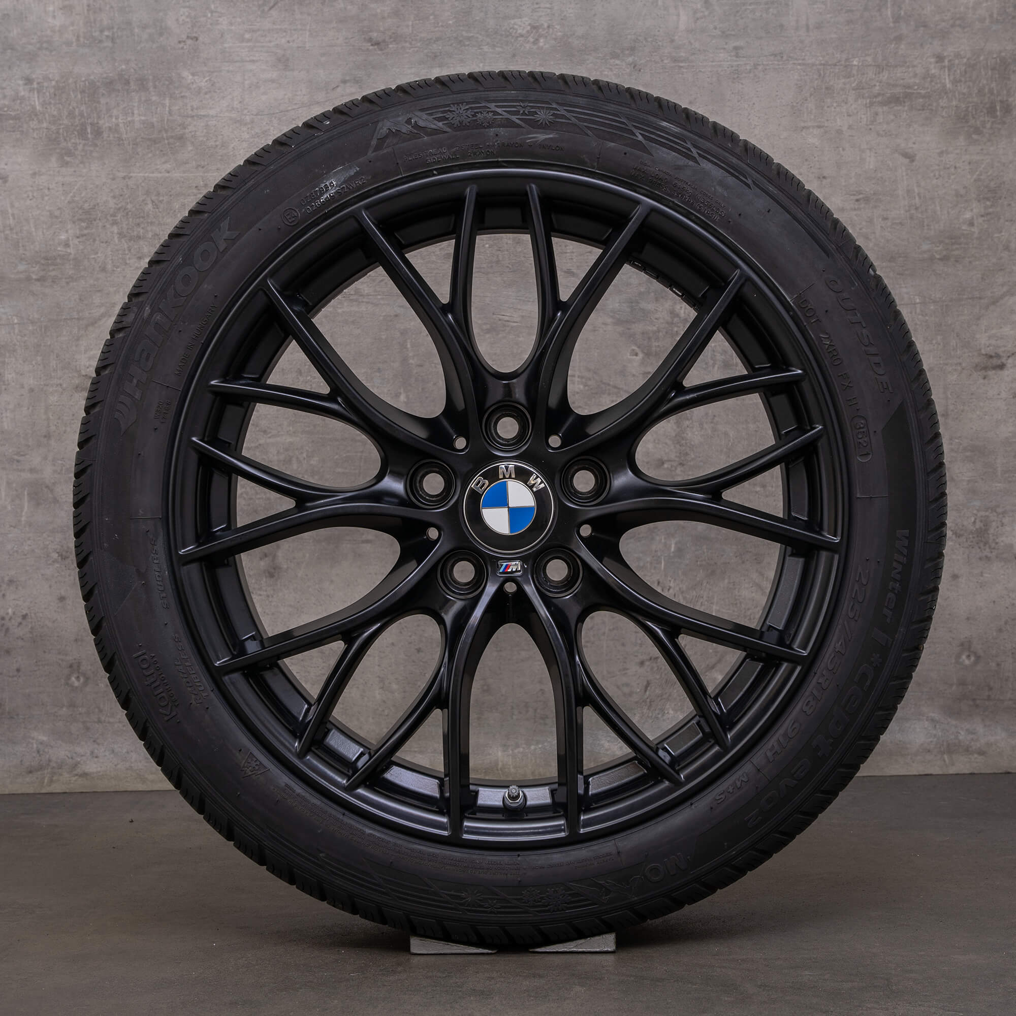 Original BMW Série 3 4 Roues d'hiver 18 pouces F30 F31 F32 F33 Gran Coupé F36 Jantes Styling 405 M 6865157 noir mat