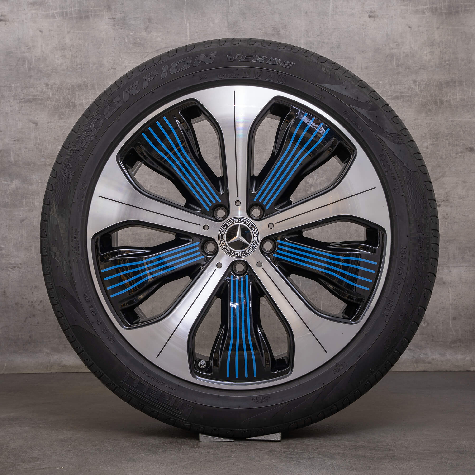 Originele Mercedes Benz EQC velgen 20 inch N293 zomerwielen A2934010300 A2934010500 zwart glanzend gedraaid