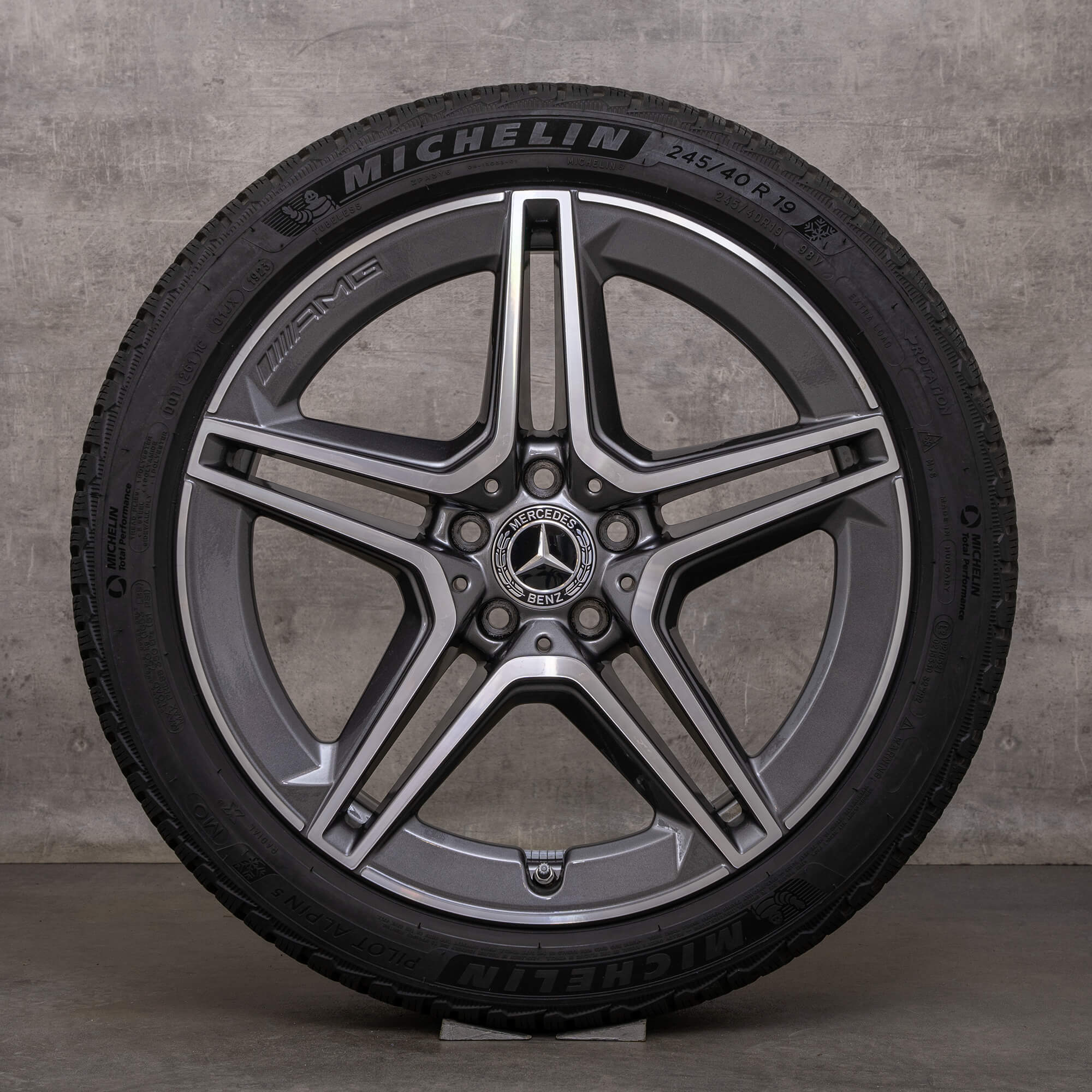 Original Mercedes Benz CLS 53 AMG 4Matic llantas de invierno 19 pulgadas C257 A2574013000 A2574011500 gris himalaya torneado brillante