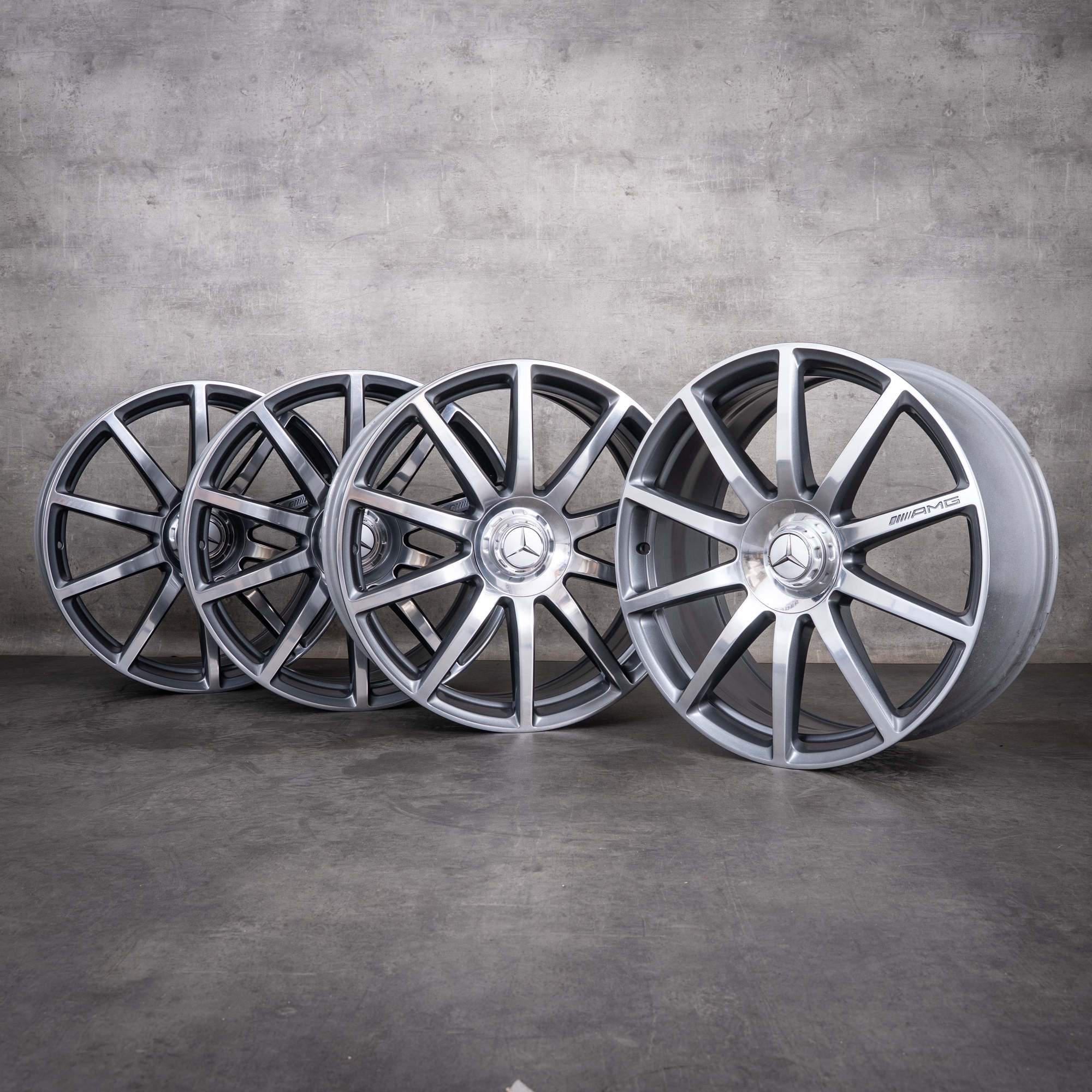 Original Mercedes Benz S-Klasse S63 S65 AMG Felgen 20 Zoll W222 C217 A217 A2224010600 A2224010700 himalaya grey glanzgedreht