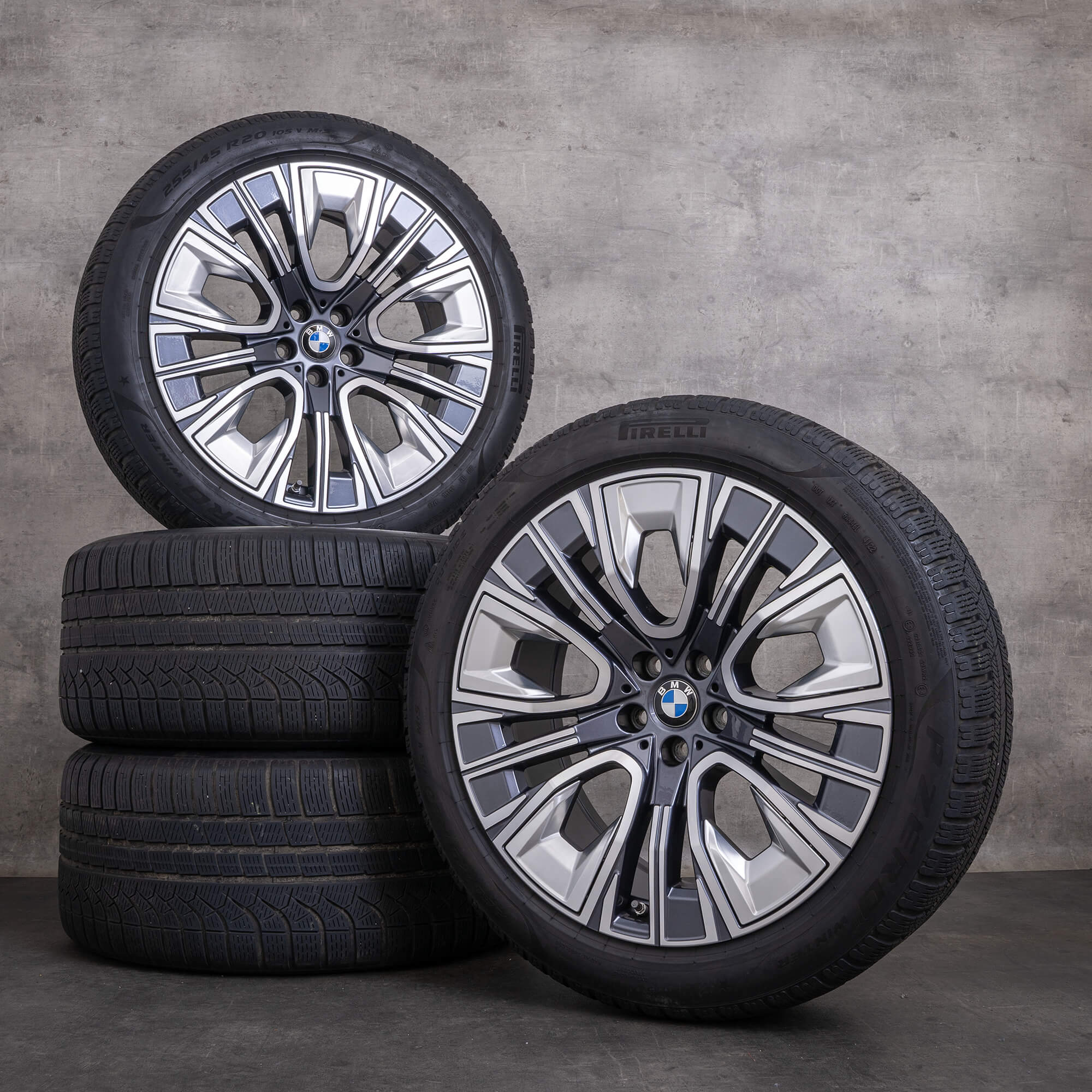 Jantes e pneus inverno originais BMW X3 de 21 polegadas G45 jantes 906 M 5A19DE6 5A19DE7 orbit grey glossy turned