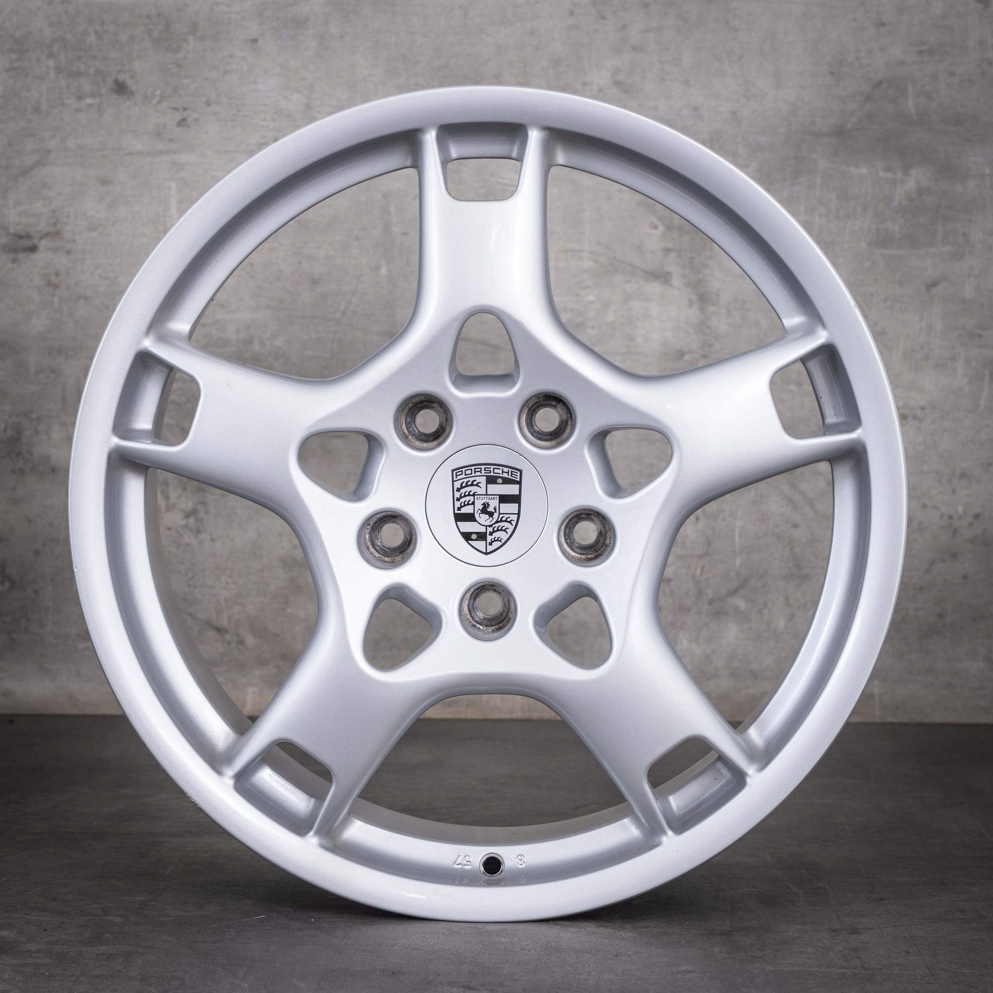 Original Porsche 997 Felgen 19 Zoll Lobster 99736215600 99736216201 silber glanz