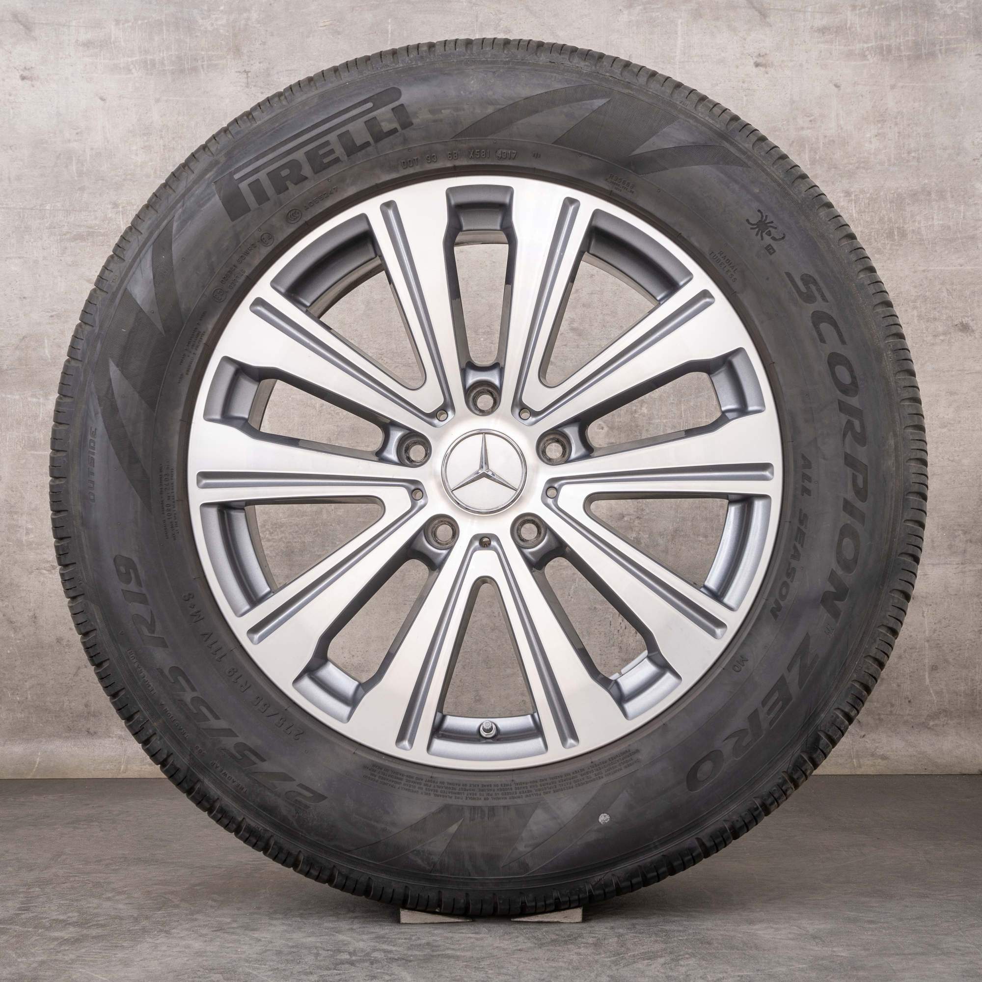 Alkuperäiset Mercedes Benz G-sarjan talvirenkaat 19 tuuman G450 G500 W463A W465 vanteet A4634011100 himalajanharmaa kiiltävä himalaya grey gloss