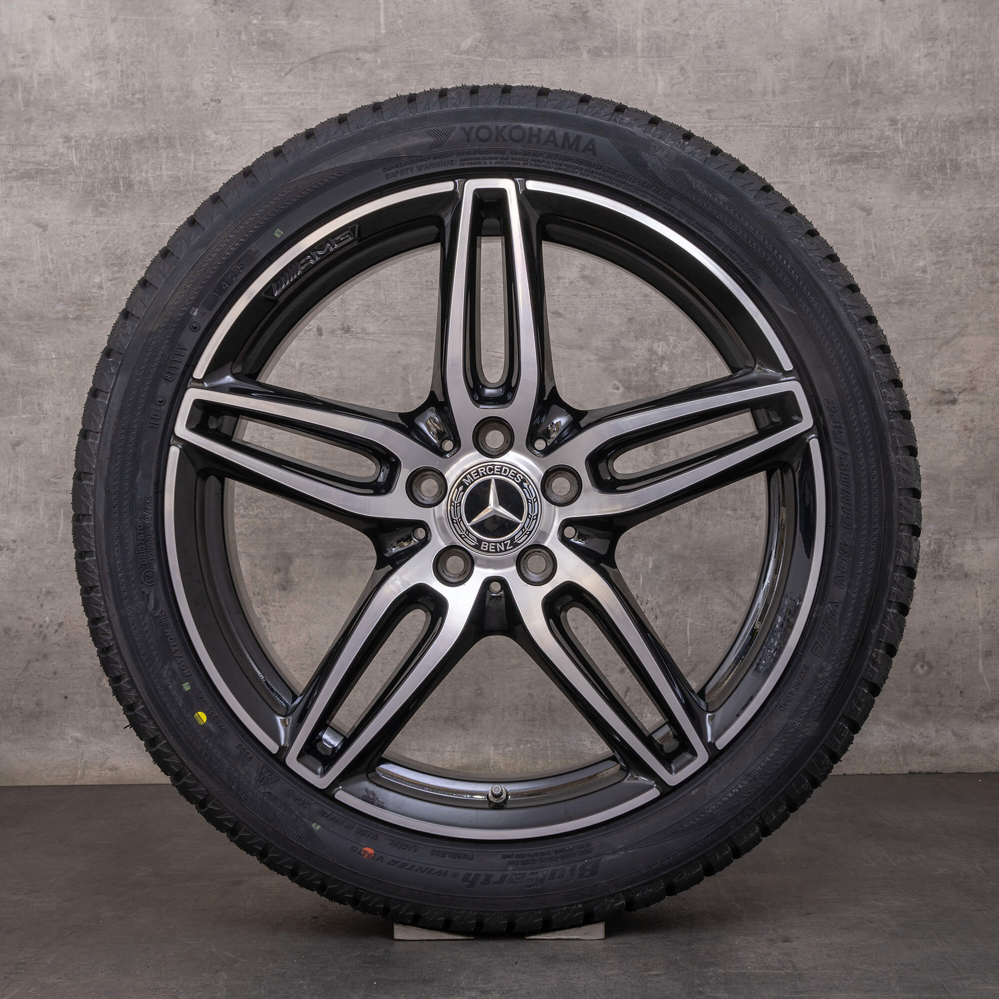 Orijinal Mercedes Benz E-Serisi E43 E53 AMG kış jant lastik 19 inç W213 S213 C238 A238 jantlar A2134013800 A2134012000 siyah parlak tornalanmış