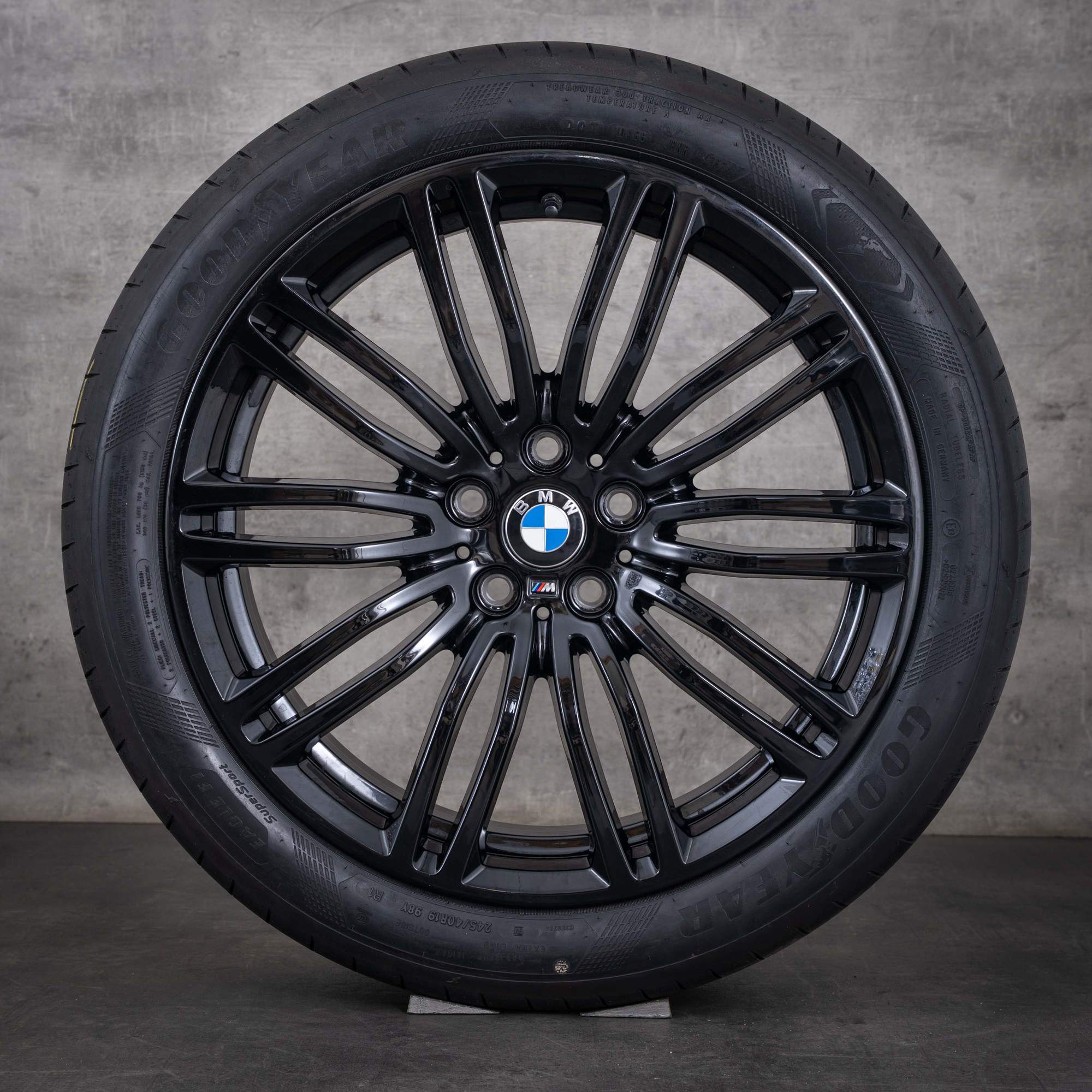 Oryginalne felgi BMW serii 5 19 cali G30 G31 koła letnie stylizacja 664 M 7855083 7855084 czarny połysk