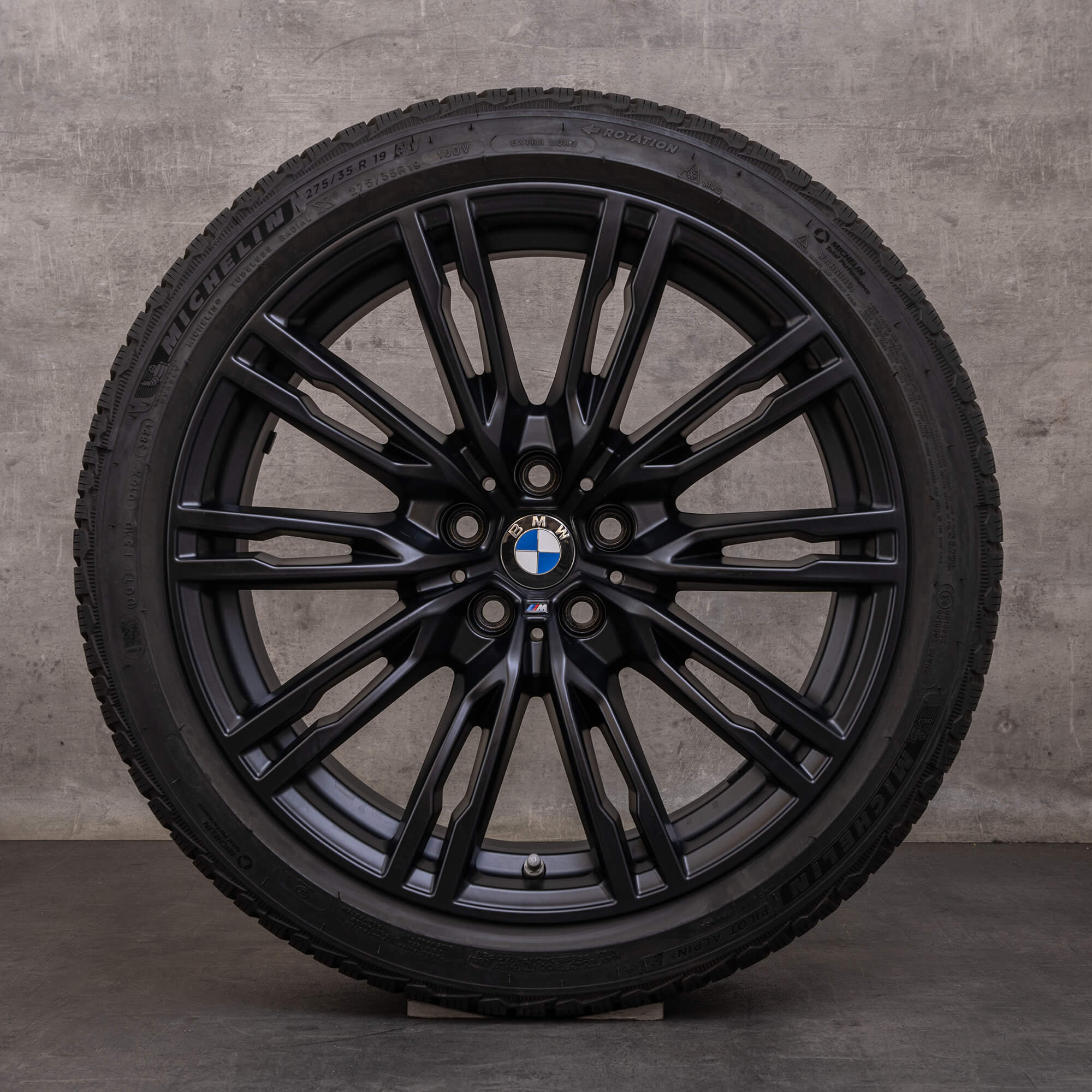 Jantes e pneus inverno originais BMW M2 M3 M4 de 19 polegadas G87 G80 G82 G83 jantes estilo 829 M 8093844 8093845 jet black matt
