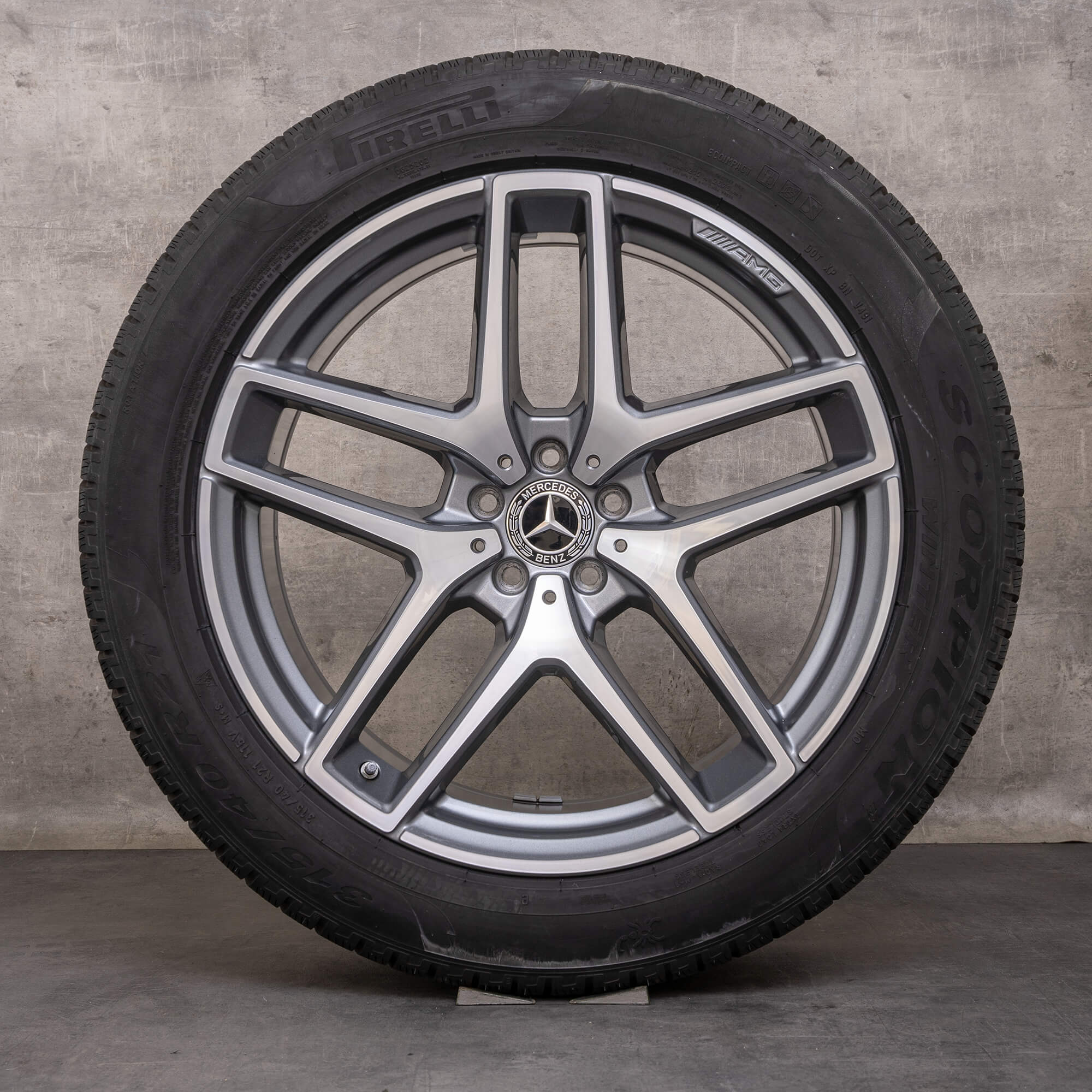 Oryginał Mercedes Benz GLE & 43 63 S AMG koła zimowe 21 cali C292 felgi A2924012900 A2924011700 himalaya szary Polerowane