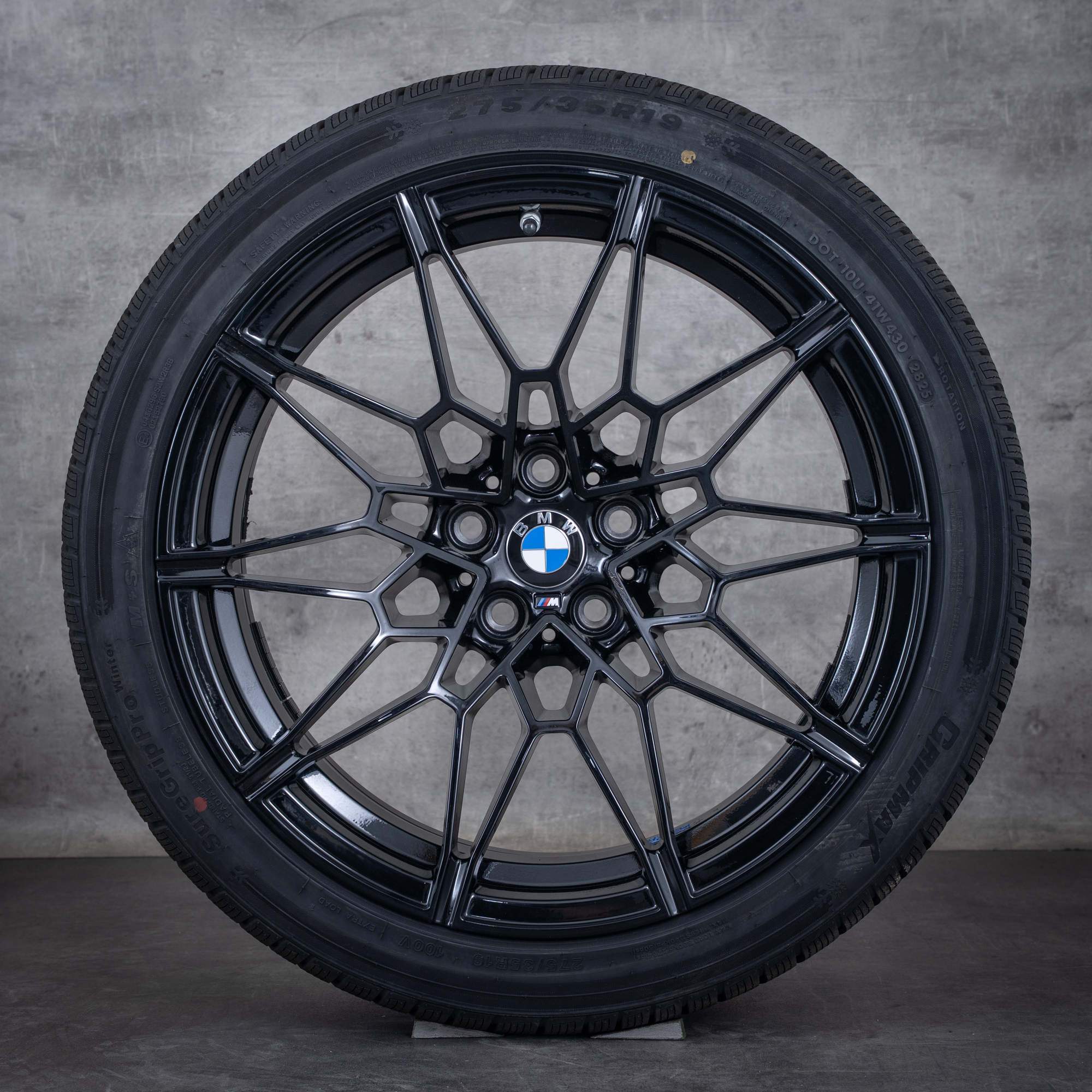 Oryginalne BMW M2 M3 M4 koła zimowe 19 20 cali G87 G80 G81 G82 G83 felgi stylizacja 826 M 8093838 8093839 czarny błyszczący