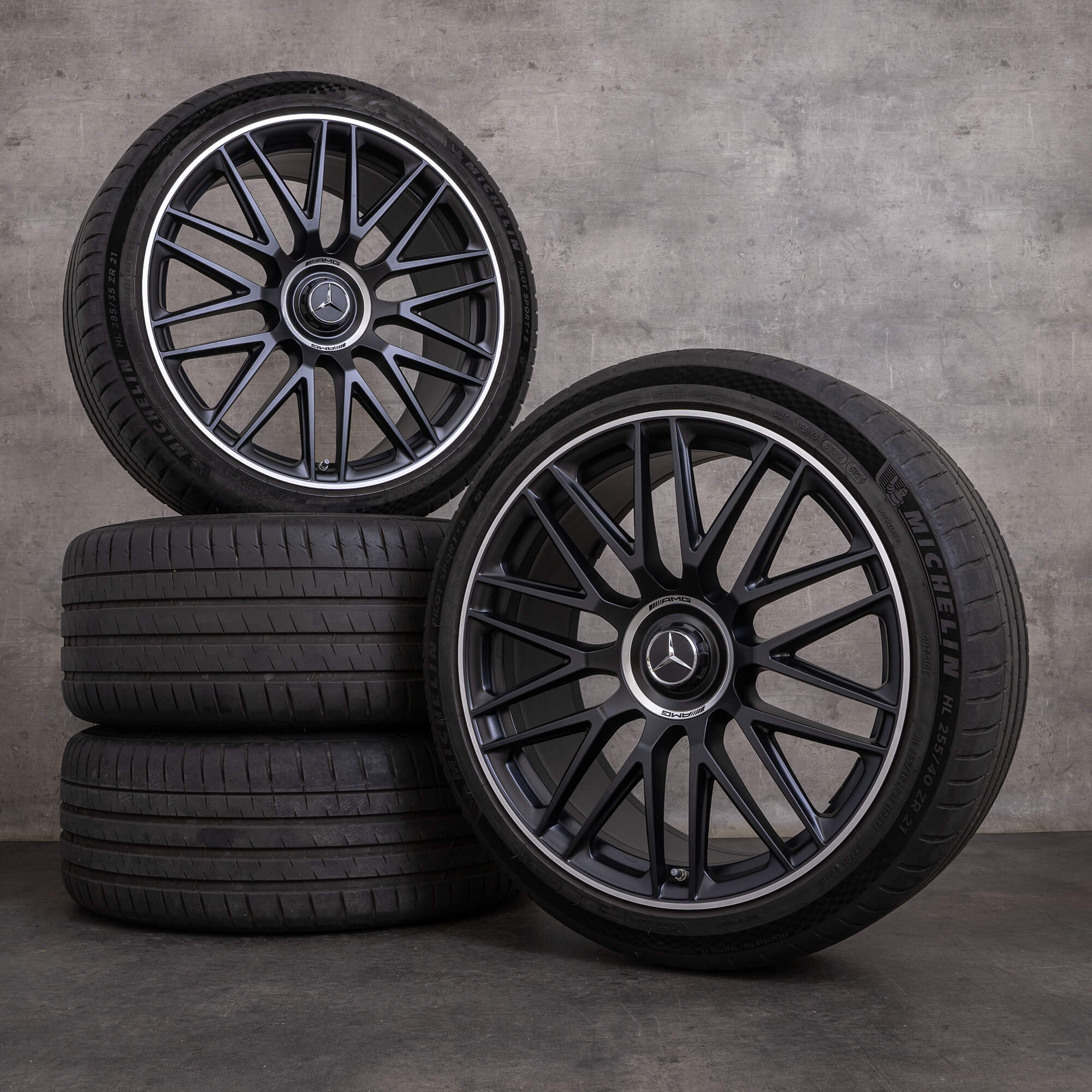 Alkuperäiset Mercedes-Benz S-sarjan S 63 AMG E Performance -vanteet 21 tuumaa V223 kesärenkaat A2234012300 A2234012400 mattamusta diamond cut UUDET