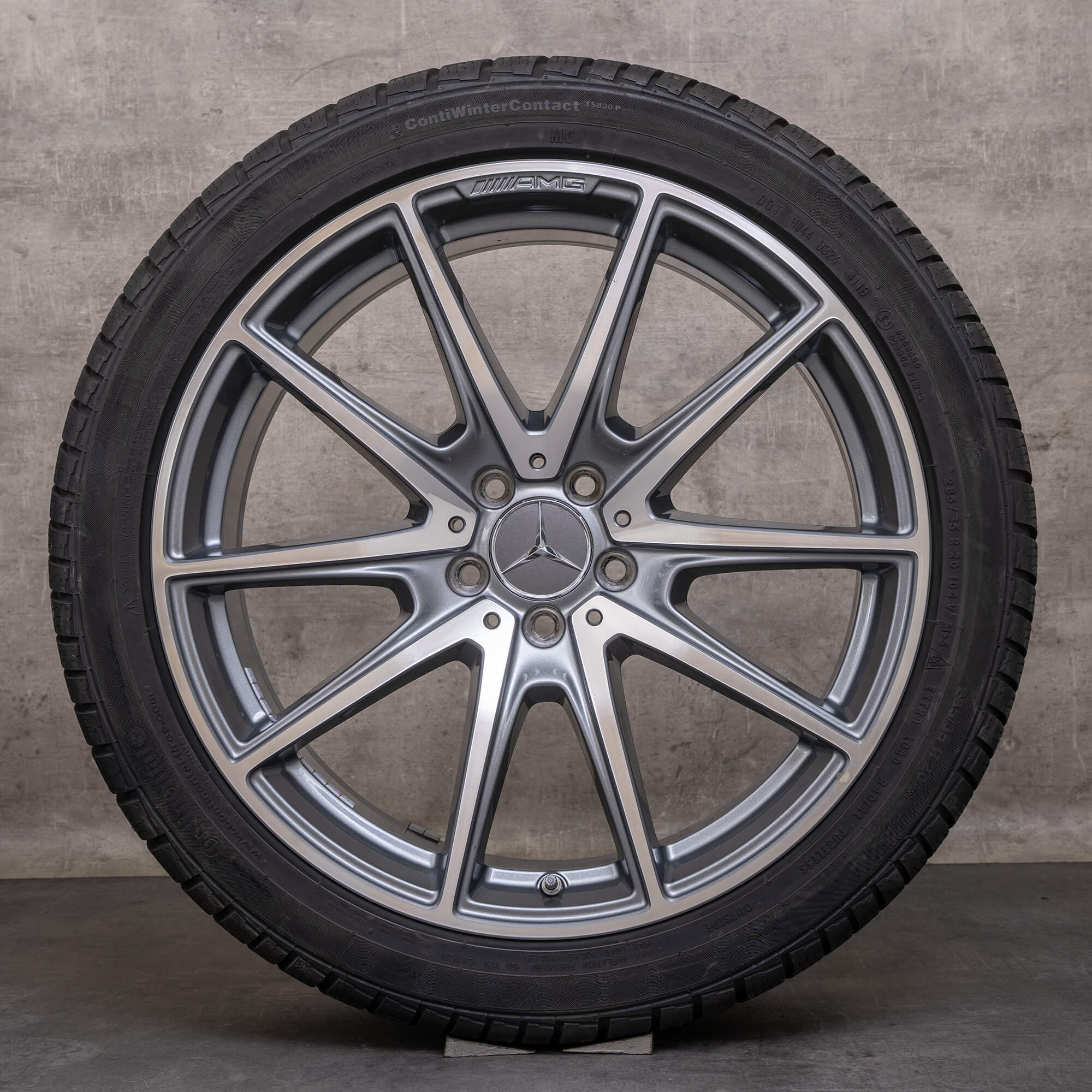 Orijinal Mercedes Benz S Class S63 S65 AMG kış jantları 20 inç W222 A217 C217 jantlar A2224014000 A2224014100 himalaya gri parlak tornalı