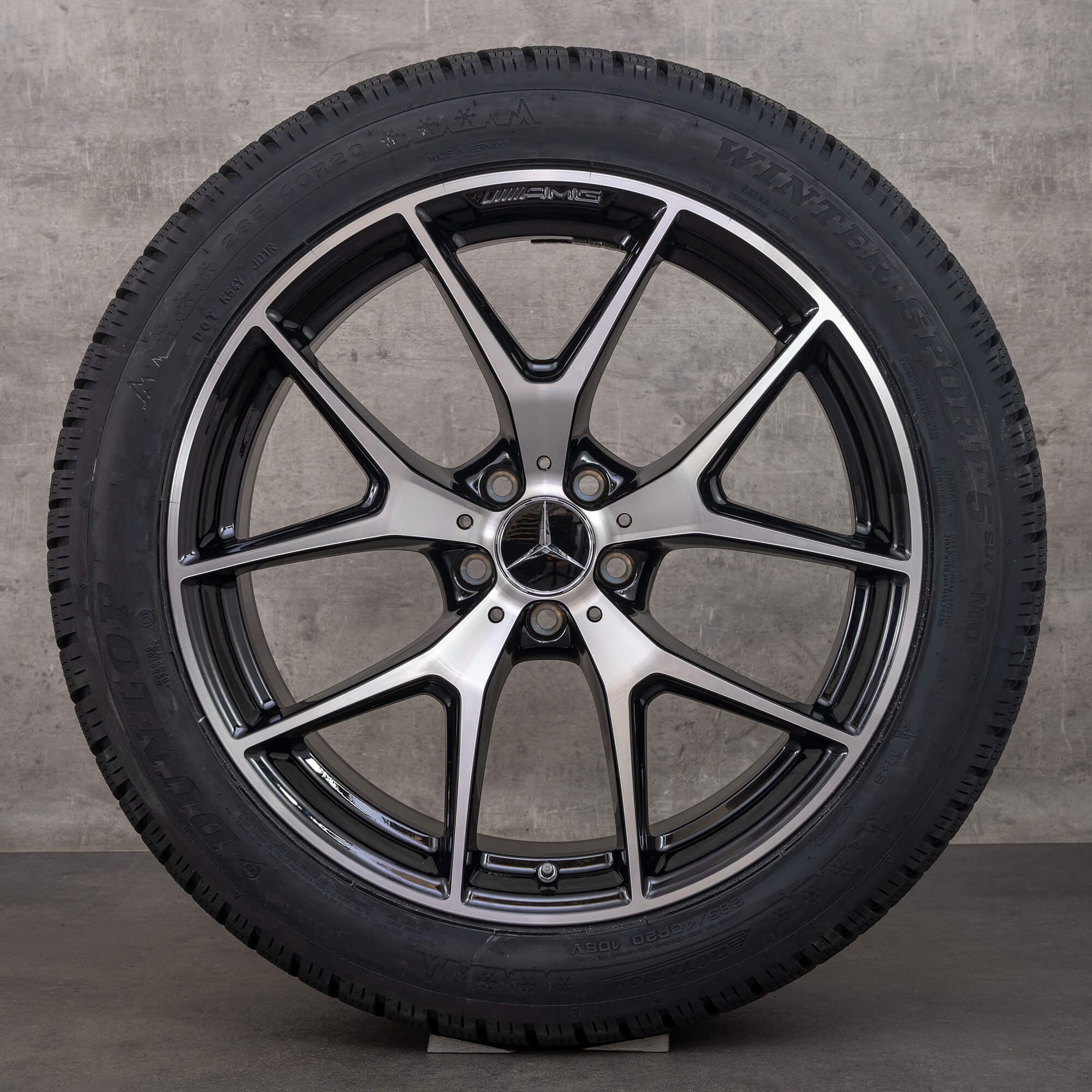 Originale Mercedes Benz GLC & 43 AMG vinterdæk med fælge 20 tommer X253 C253 A2534015500 A2534015600 sort blank drejet