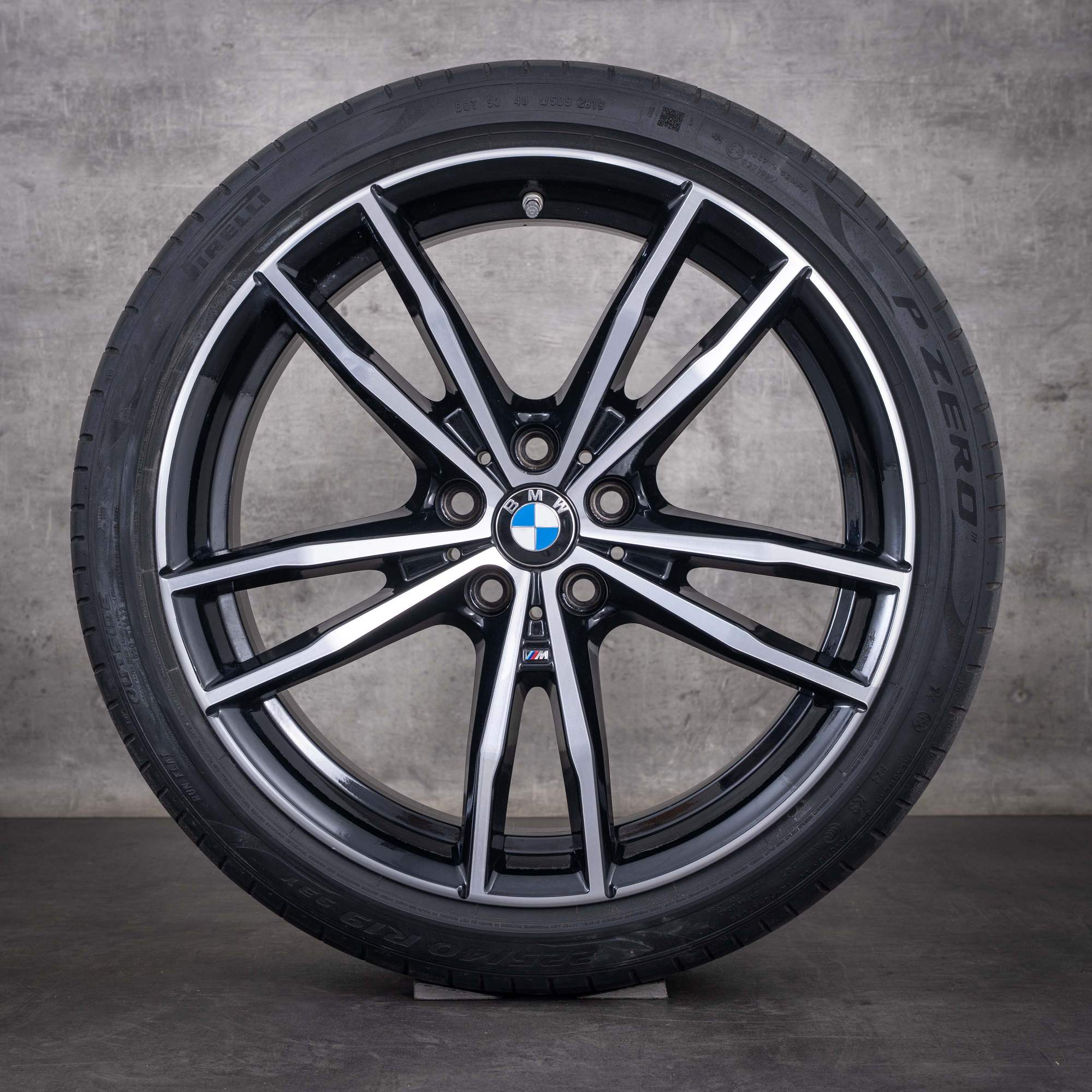 Originale BMW 2-serie 3-serie 4-serie felger 19 tommer G42 G20 G21 G22 G23 Sommerhjul Styling 791 M 8090094 8090095 jet black frontpolert