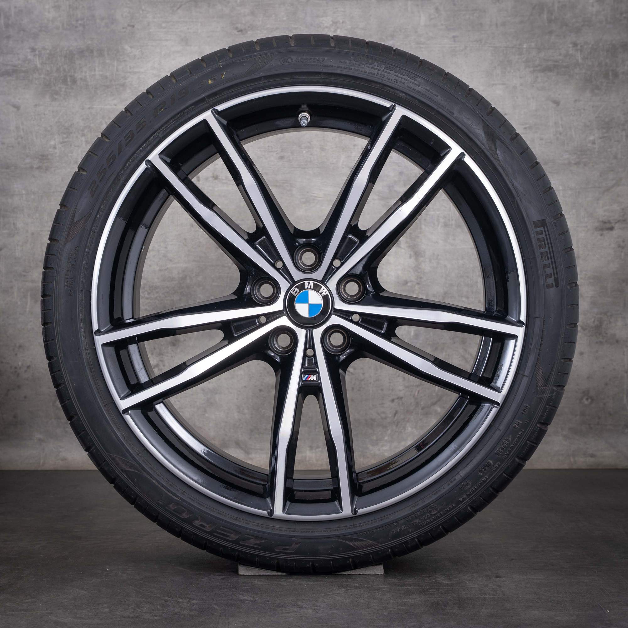 Originale BMW 2-serie 3-serie 4-serie felger 19 tommer G42 G20 G21 G22 G23 Sommerhjul Styling 791 M 8090094 8090095 jet black frontpolert