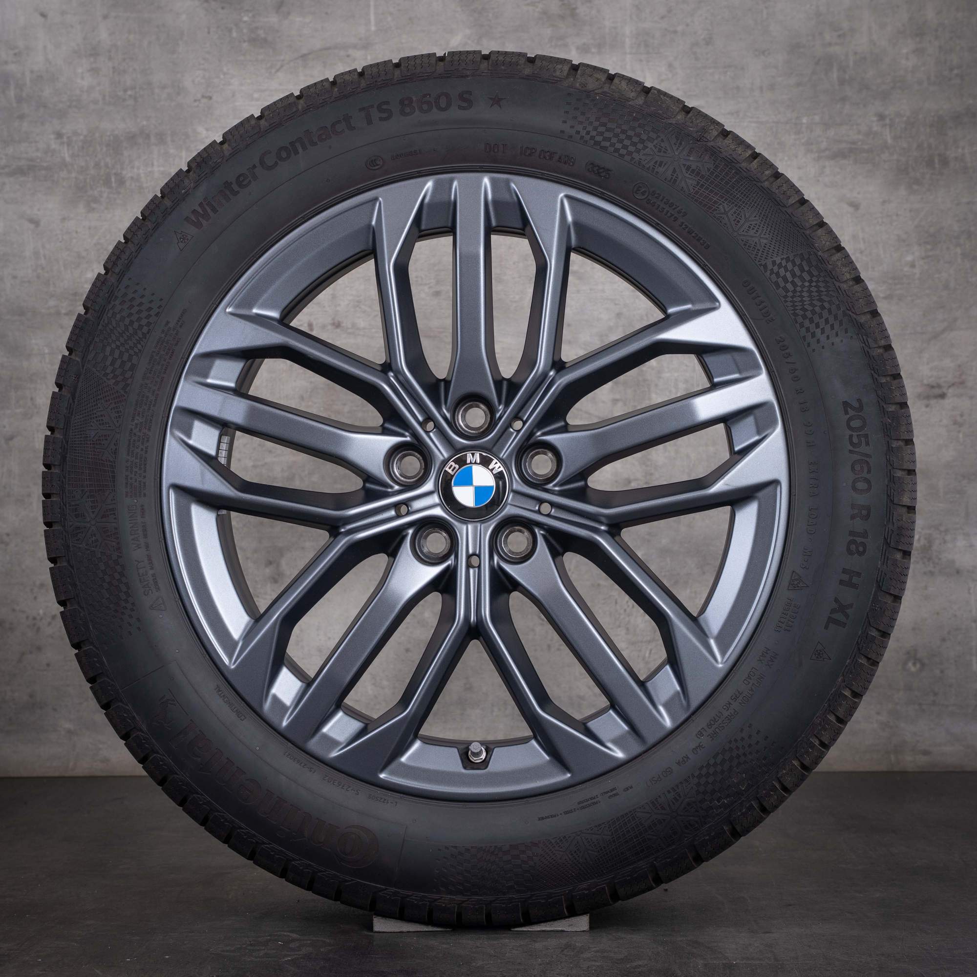 Original BMW X1 iX1 X2 iX2 Winterräder 18 Zoll U10 U11 Felgen Styling 879 6898046 gunmetal grey matt - Rad 1 von 4