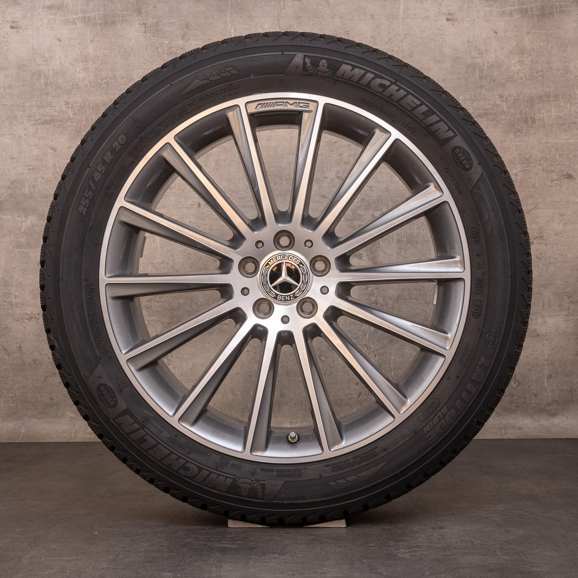 Oryginalne koła zimowe Mercedes Benz GLC AMG 20 cali X253 C253 felgi A2534011900 himalaya szary polerowane