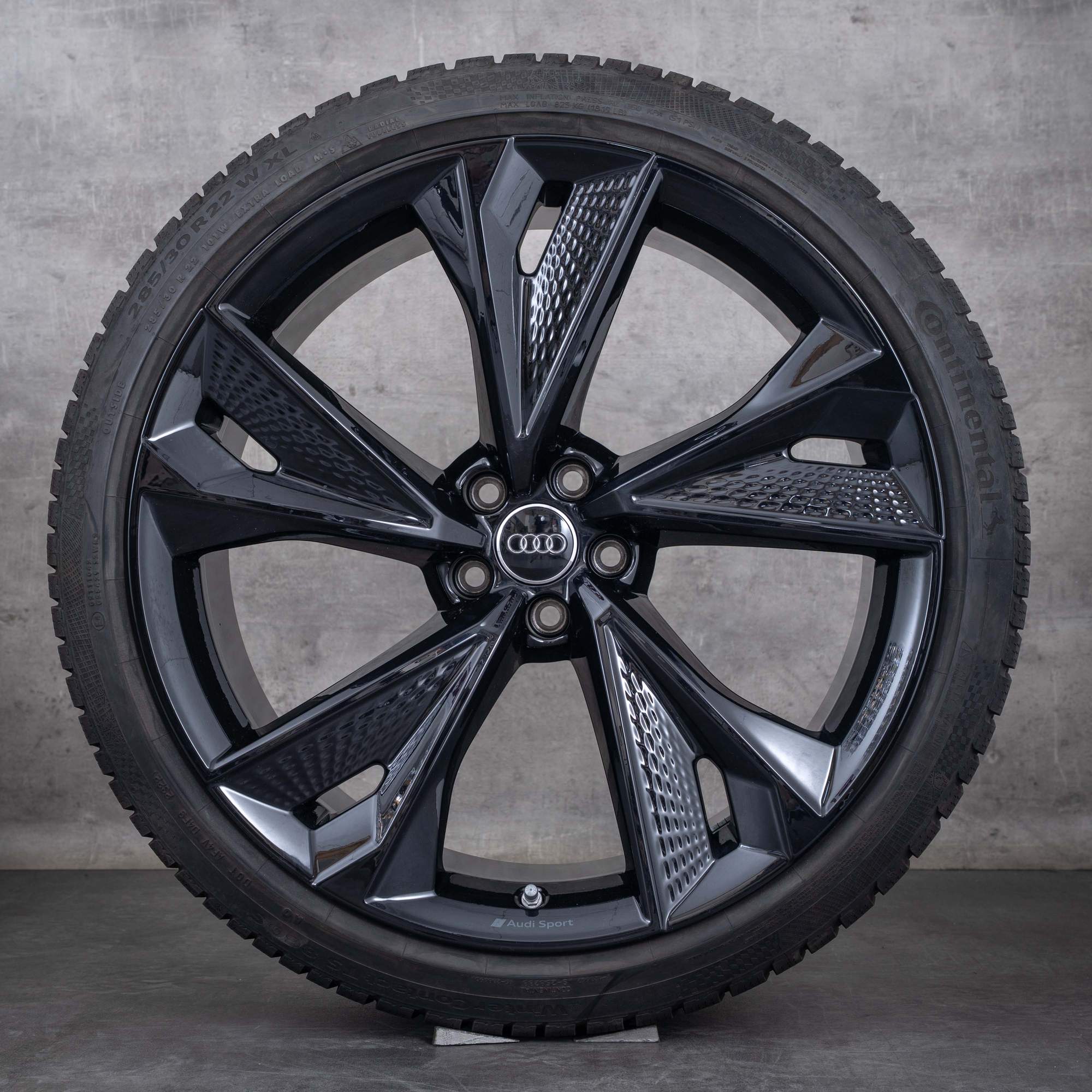 Originale Audi RS6 RS7 jante 22 inch 4K C8 anvelope de vară 4K0601025BC negru lucios
