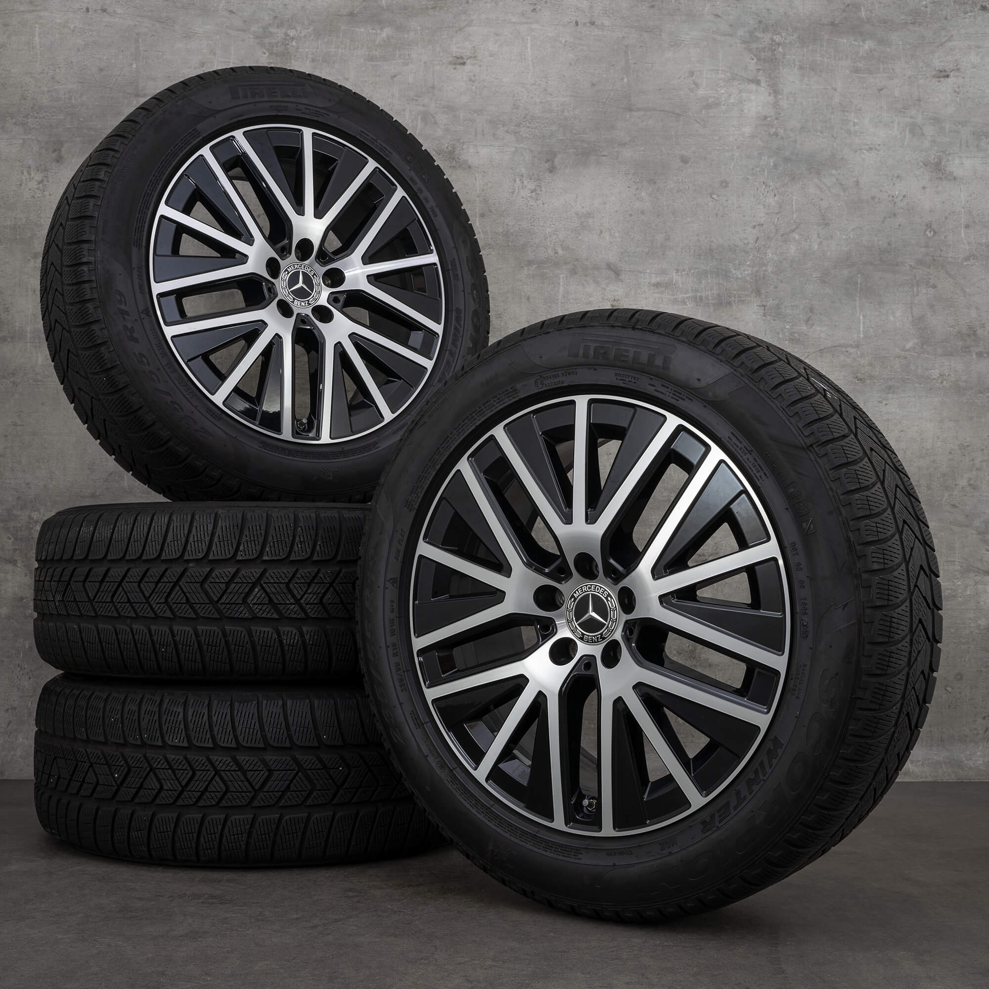 Originele Mercedes E-Klasse ALL-Terrain winterwielen 19 inch X213 velgen A2534014900 zwart glanzend gedraaid