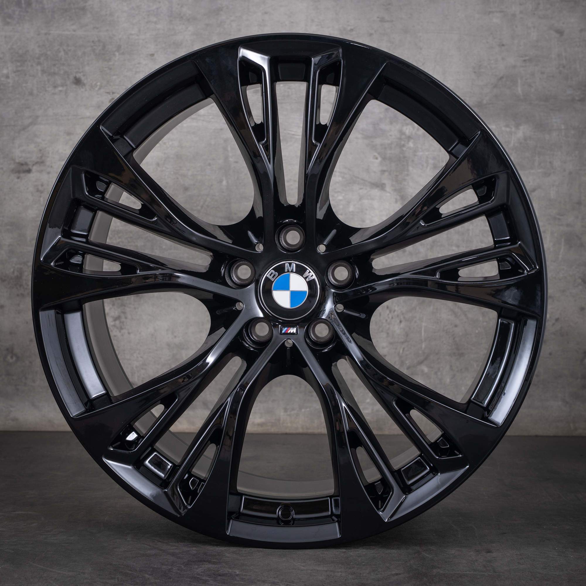 Original BMW X5 X6 Felgen 21 Zoll E70 F15 F16 Sommerräder Styling 599 M 6859423 6859424 schwarz glanz