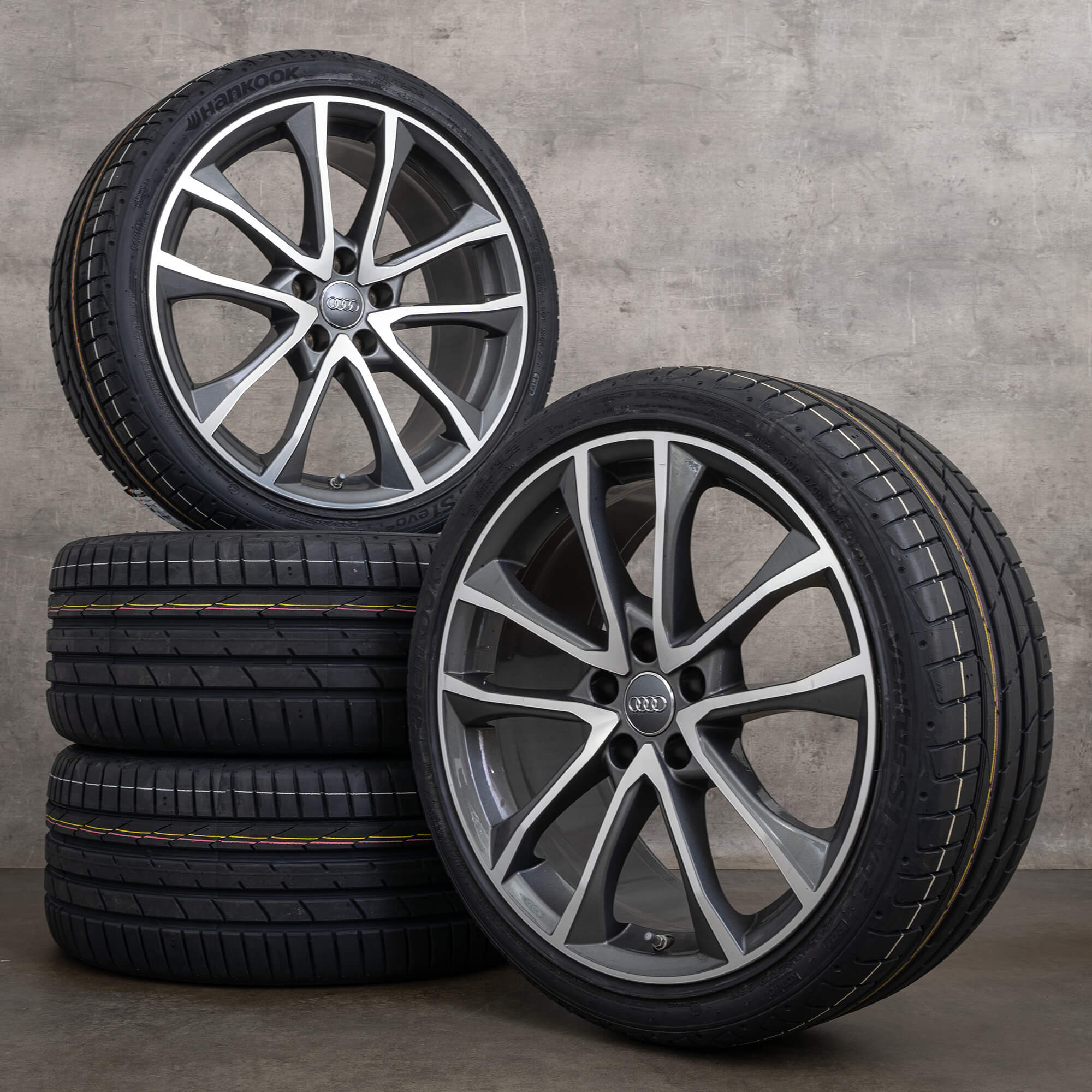 Jantes d'origine Audi A4 S4 19 pouces B9 8W jantes été 8W0601025BF anthracite, brillant