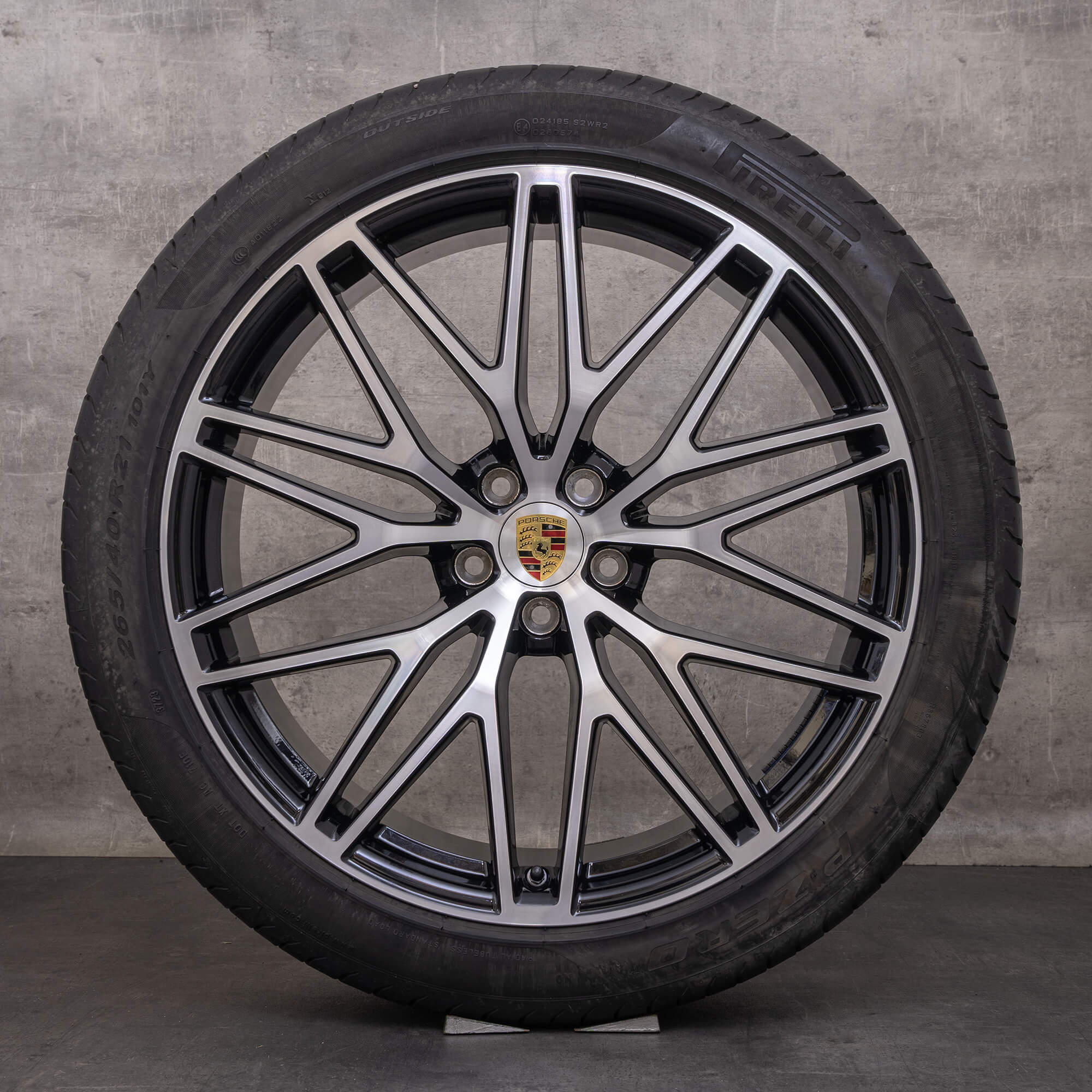 Jantes originais Porsche Macan III jantes verão de 21 polegadas 95B601025HJ 95B601025HK preto brilhante torneado