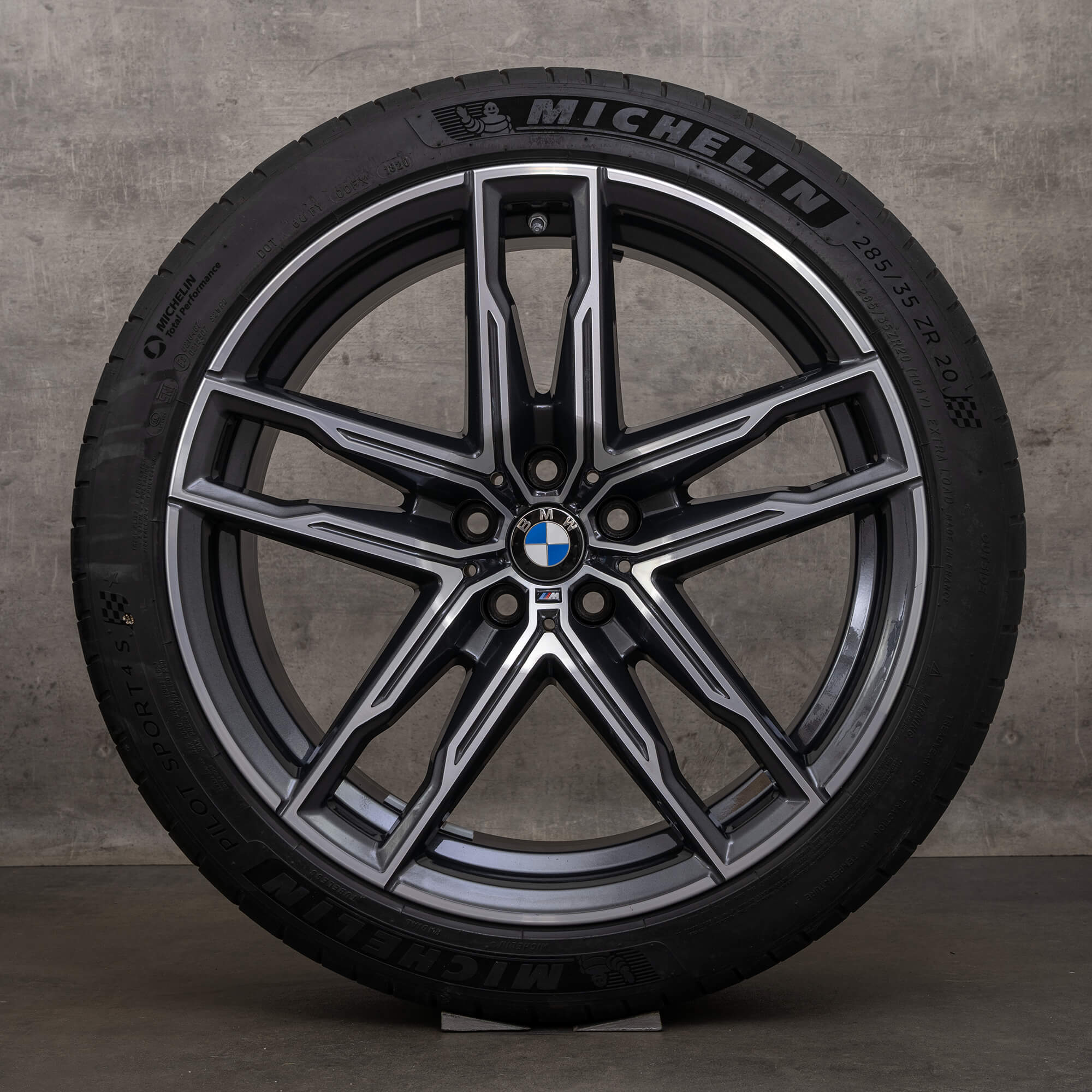 Originale BMW M5 M8 fælge 20 tommer F90 F91 F92 F93 sommerhjul 810 M 8089562 8089563 orbit grå