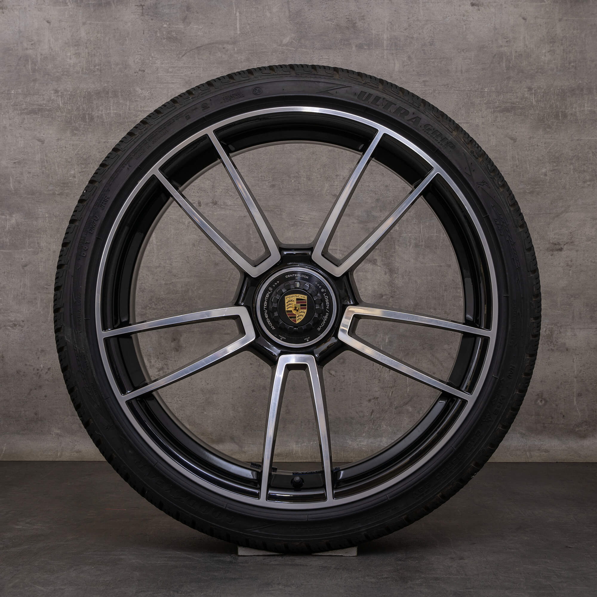Original Porsche 911 Winterräder 20 21 Zoll 992 I Felgen 992601025AB 992601025AC Turbo S schwarz glanzgedreht