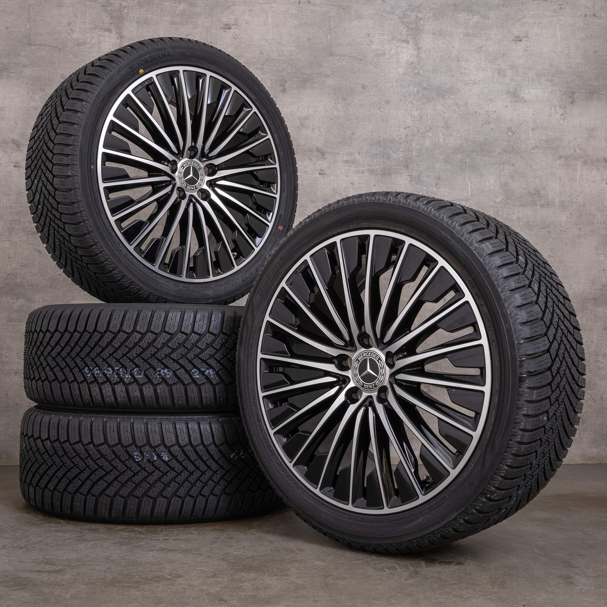 OEM Mercedes Benz CLE AMG winter wheels 19 inch C236 A236 rims A2364011900 A2364012000 black glossy turned