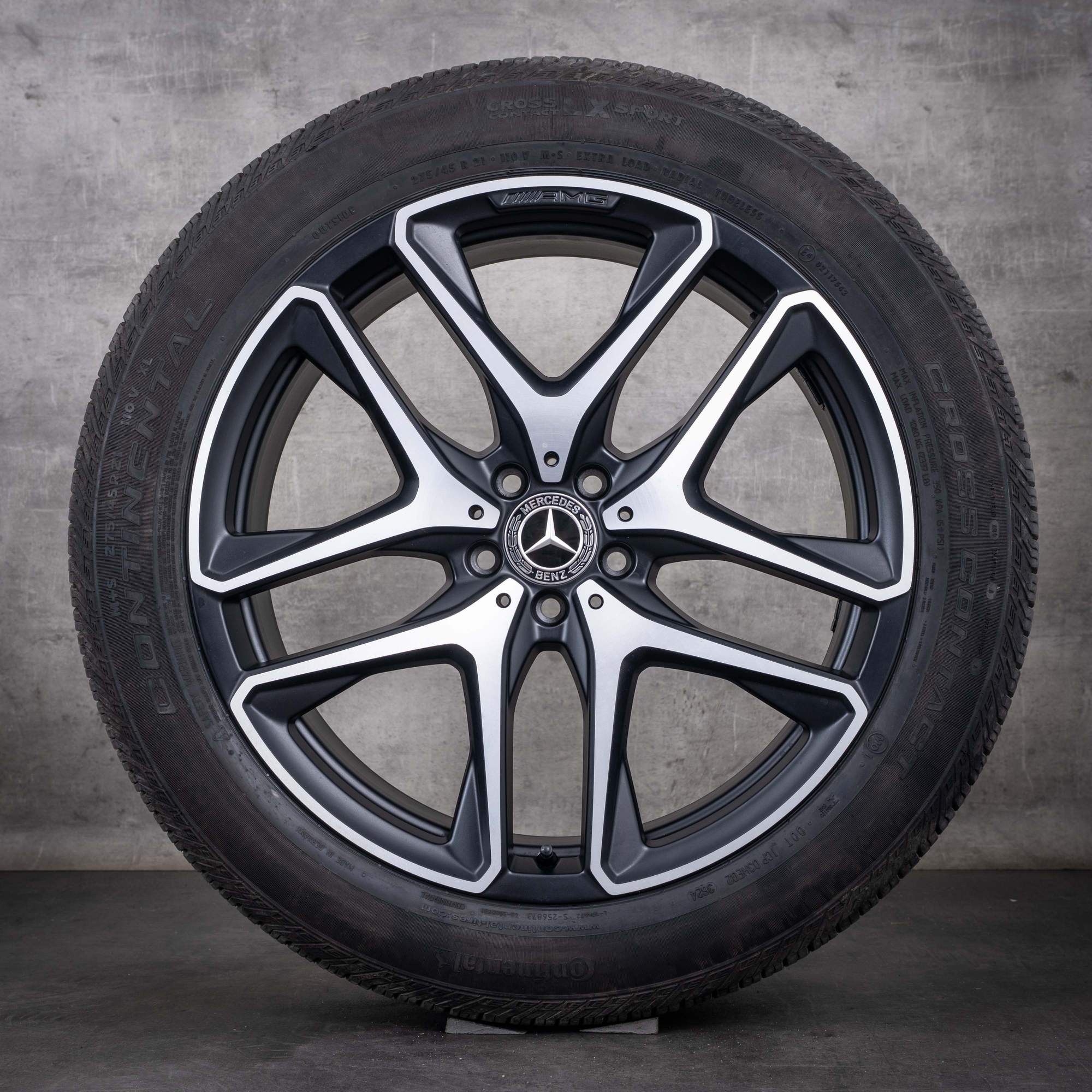 Originální disky Mercedes-Benz GLE 53 63 AMG 4Matic+ 21 palců X167 C167 hybridní letní kola A1674014200 A1674014300 černé matné s diamond cutem