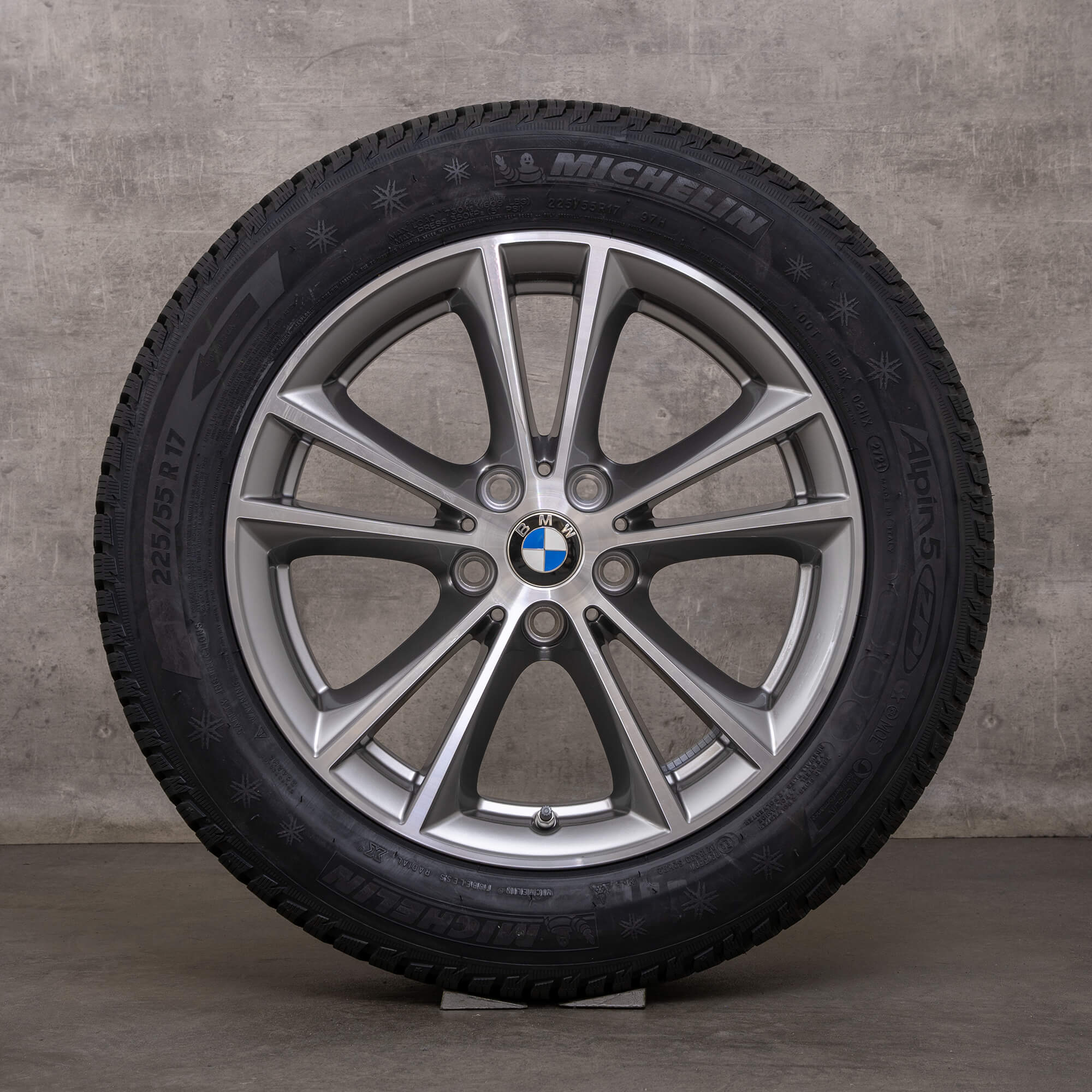 Jantes de inverno originais BMW Série 5 17 polegadas G30 G31 jantes estilo 631 6863417 cinzento ferroso polimento dianteiro NOVO