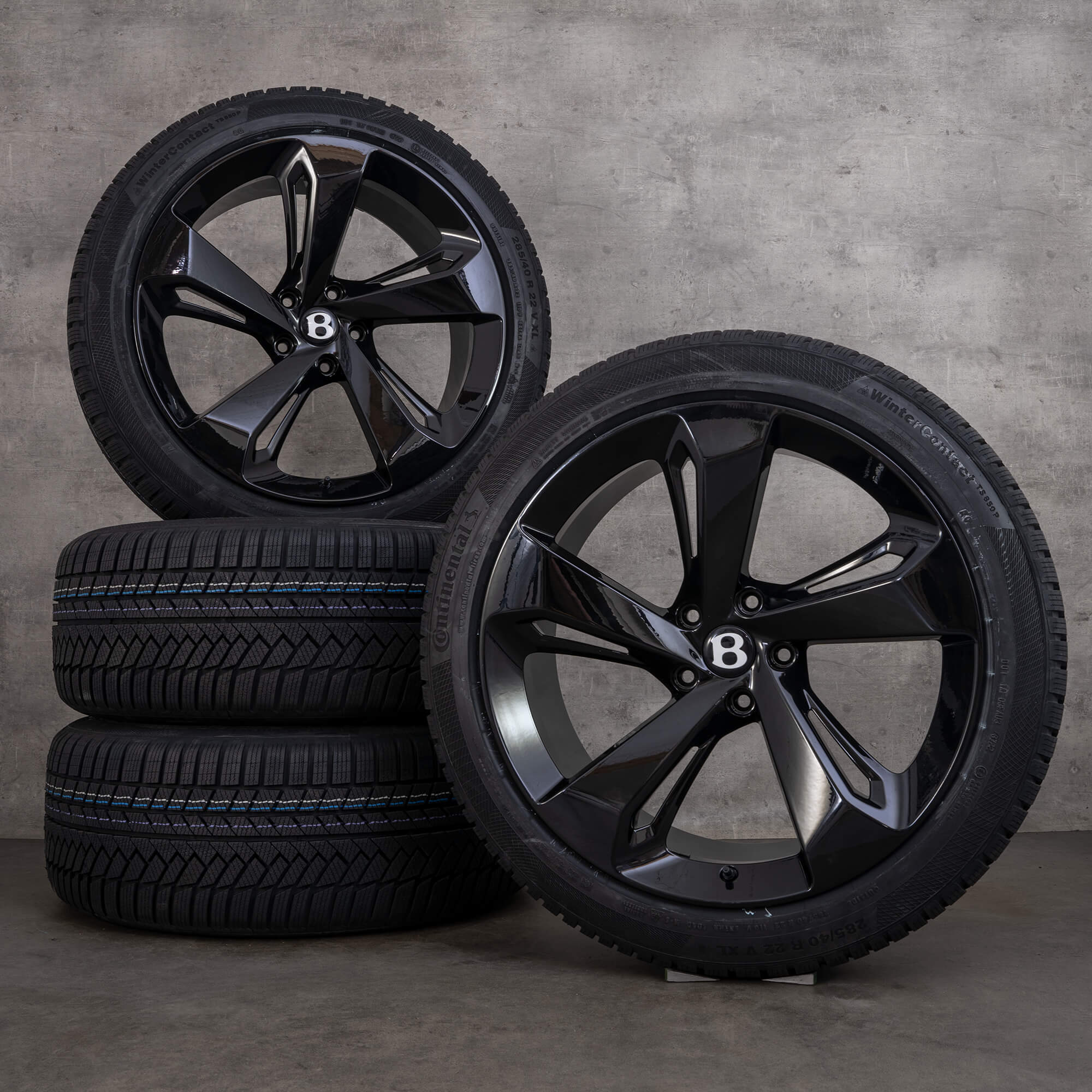 Original Bentley Winterräder 22 Zoll Bentayga Felgen 36A601025D schwarz glanz NEU